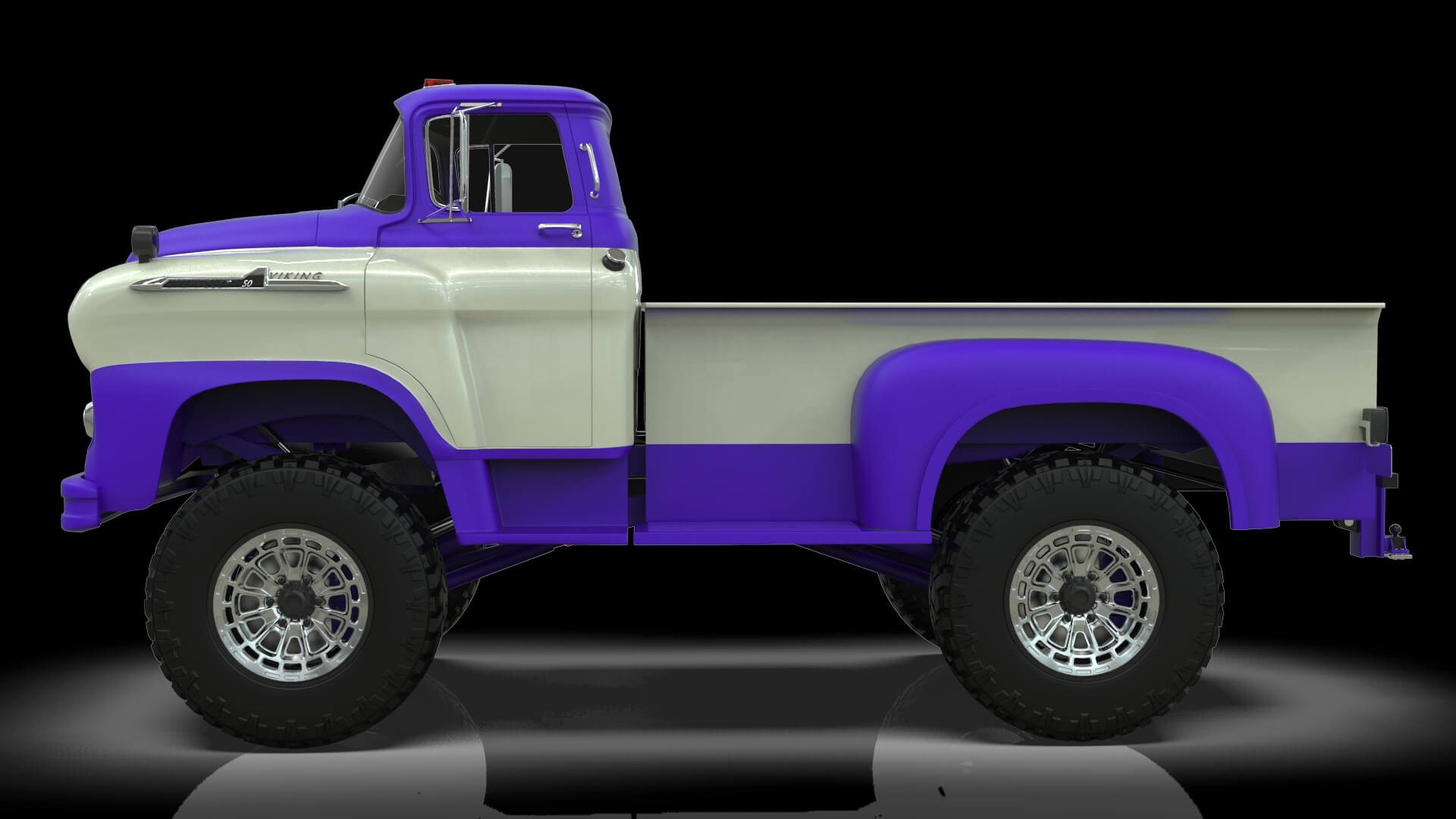 1958 Viking 50 Lifted 4x4 Pickup Truck 3D Model