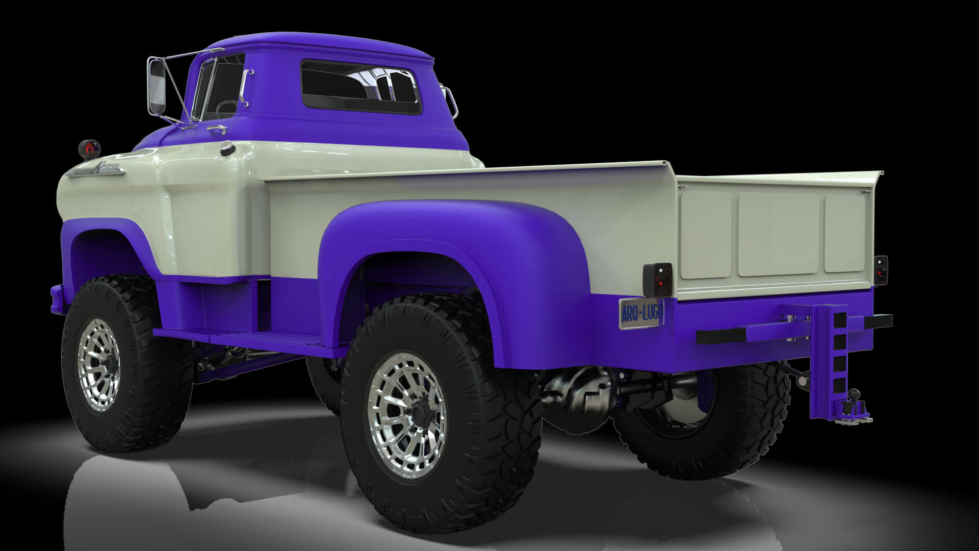 1958 Viking 50 Lifted 4x4 Pickup Truck 3D Model