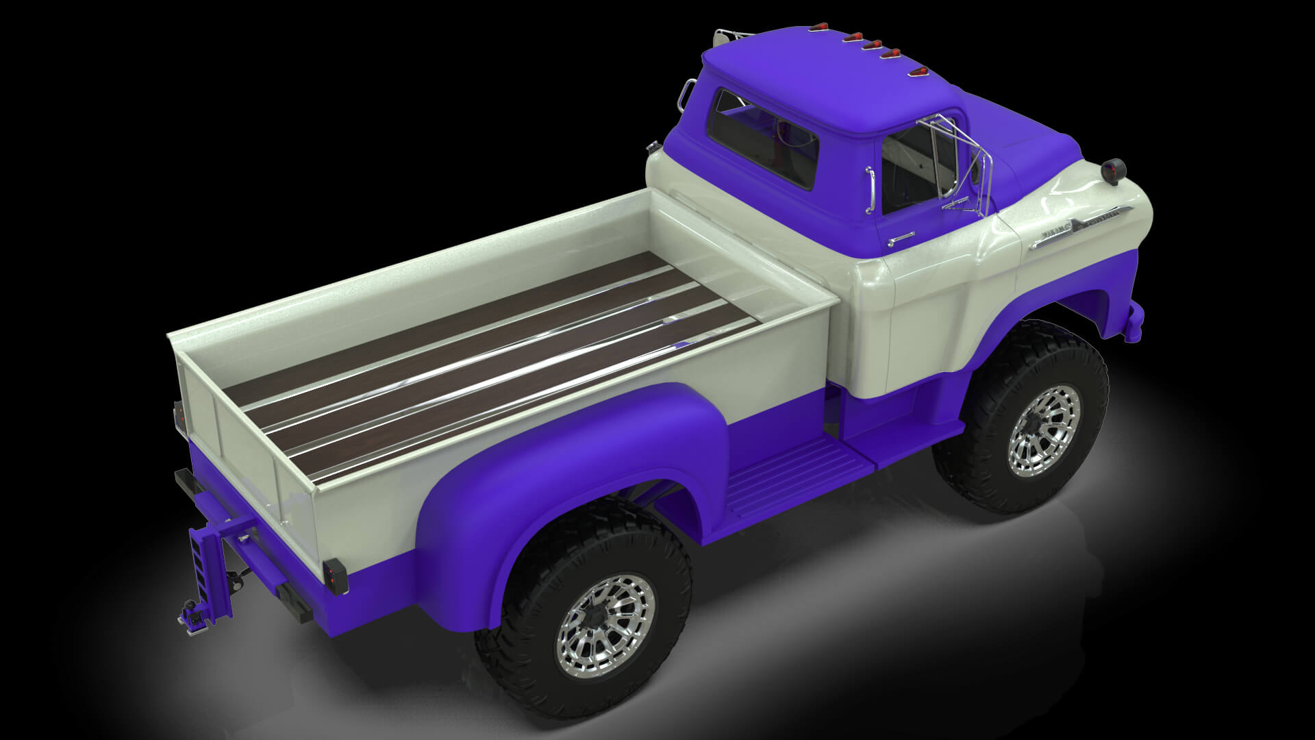 1958 Viking 50 Lifted 4x4 Pickup Truck 3D Model