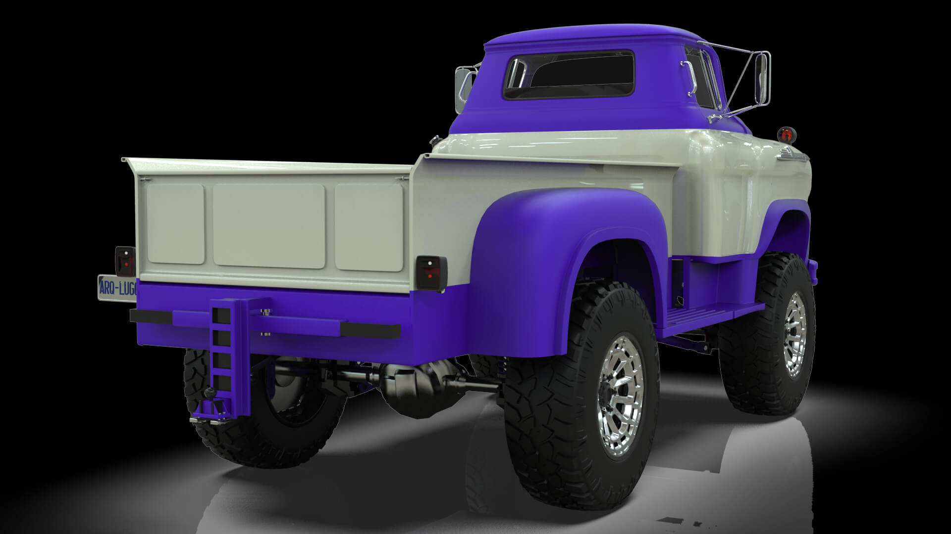 1958 Viking 50 Lifted 4x4 Pickup Truck 3D Model