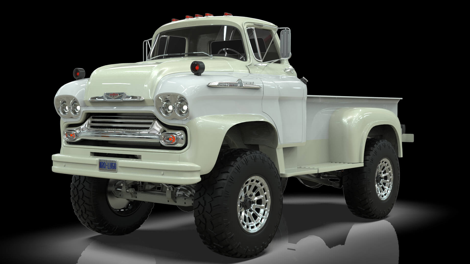 1958 Viking 50 Lifted 4x4 Pickup Truck 3D Model