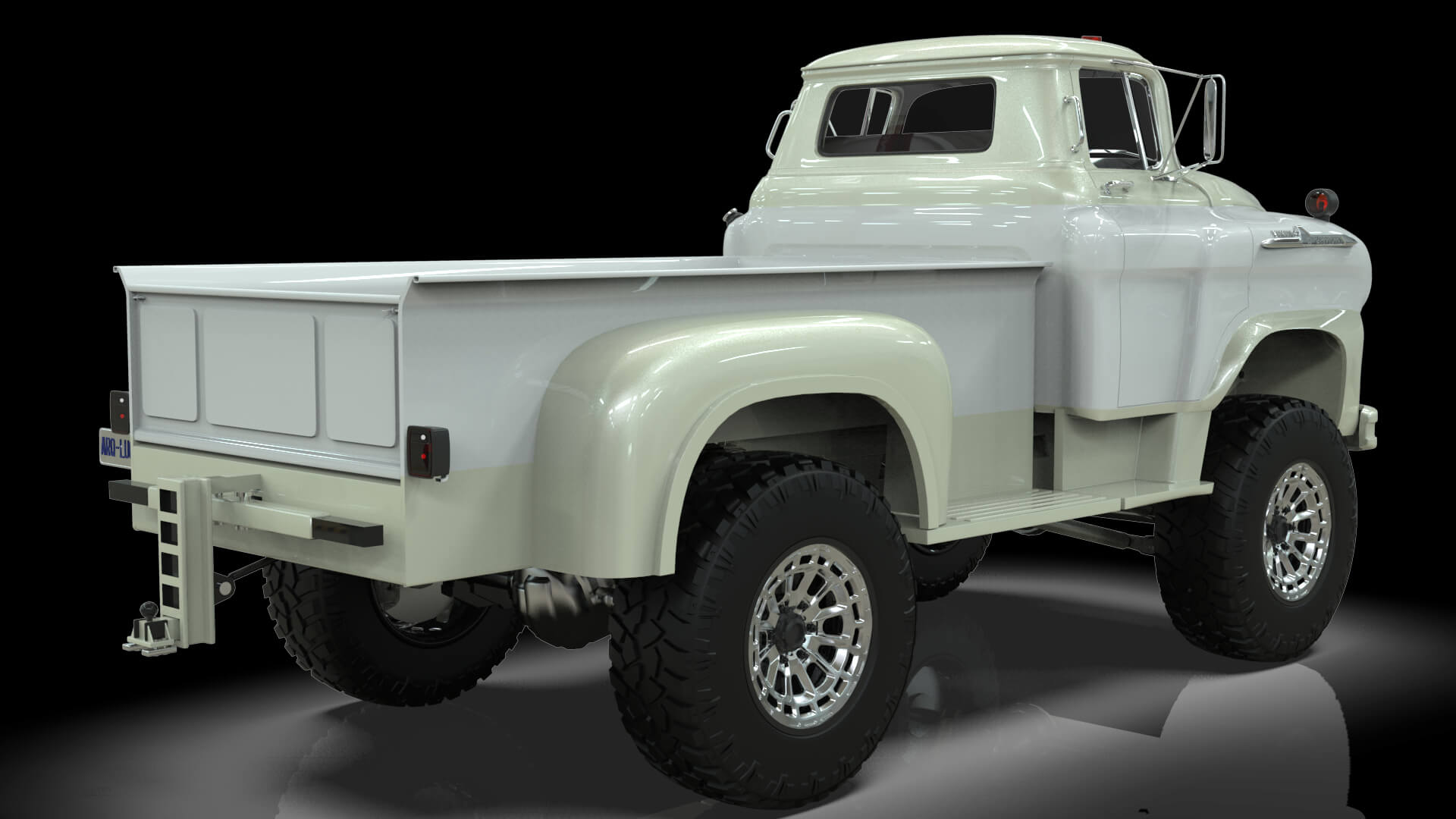 1958 Viking 50 Lifted 4x4 Pickup Truck 3D Model