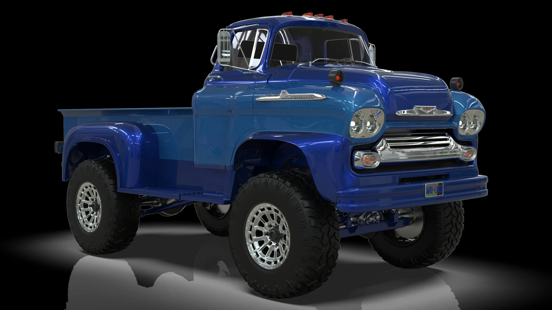1958 Viking 50 Lifted 4x4 Pickup Truck 3D Model