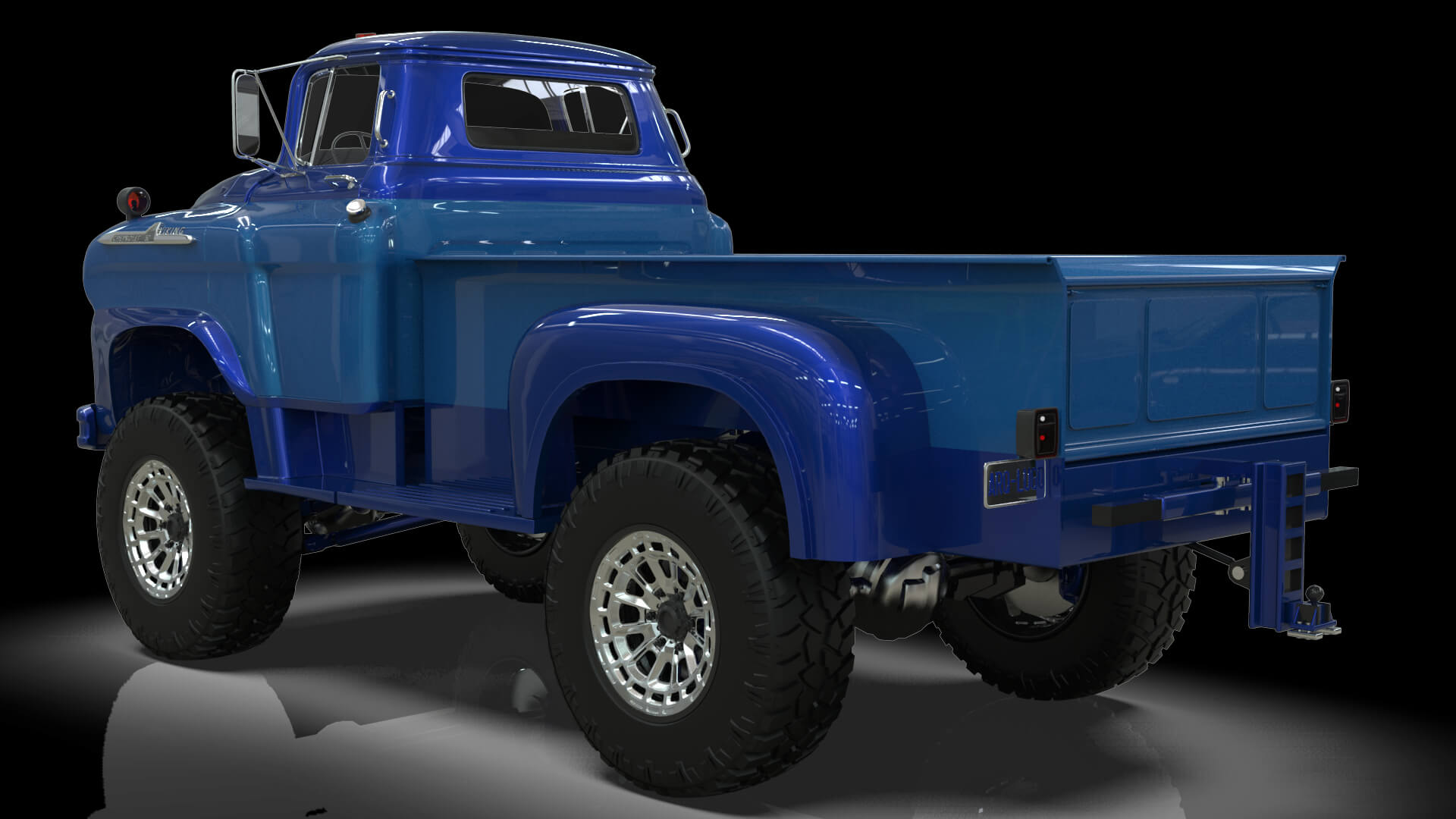 1958 Viking 50 Lifted 4x4 Pickup Truck 3D Model