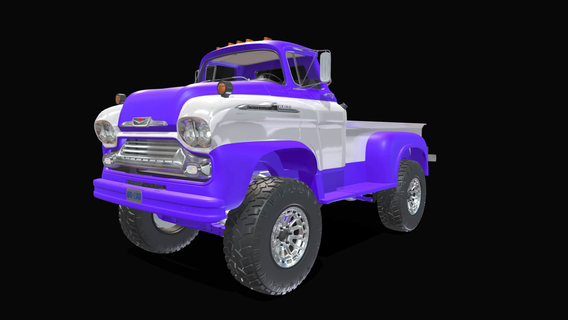1958 Viking 50 Lifted 4x4 Pickup Truck 3D Model