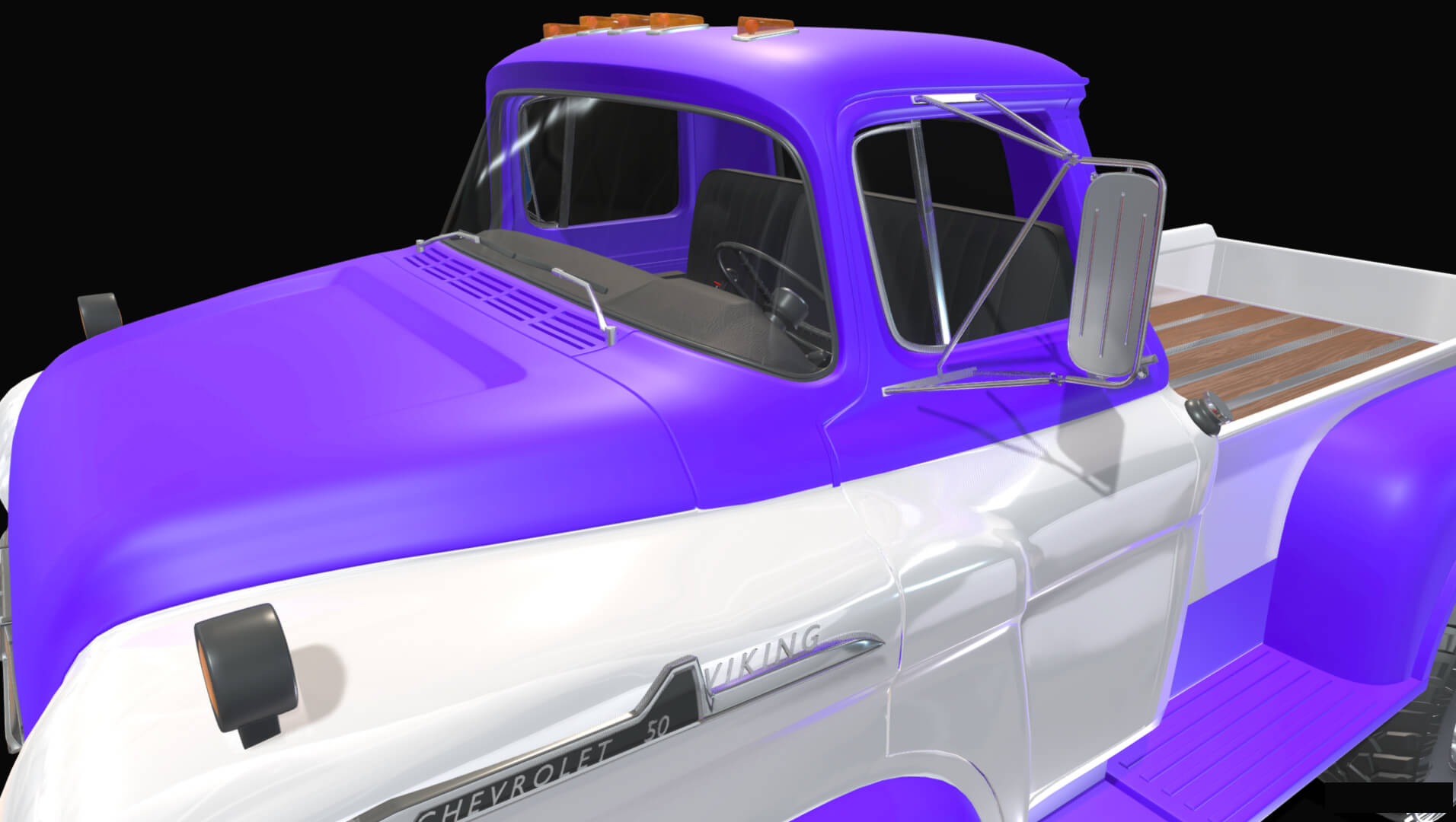 1958 Viking 50 Lifted 4x4 Pickup Truck 3D Model