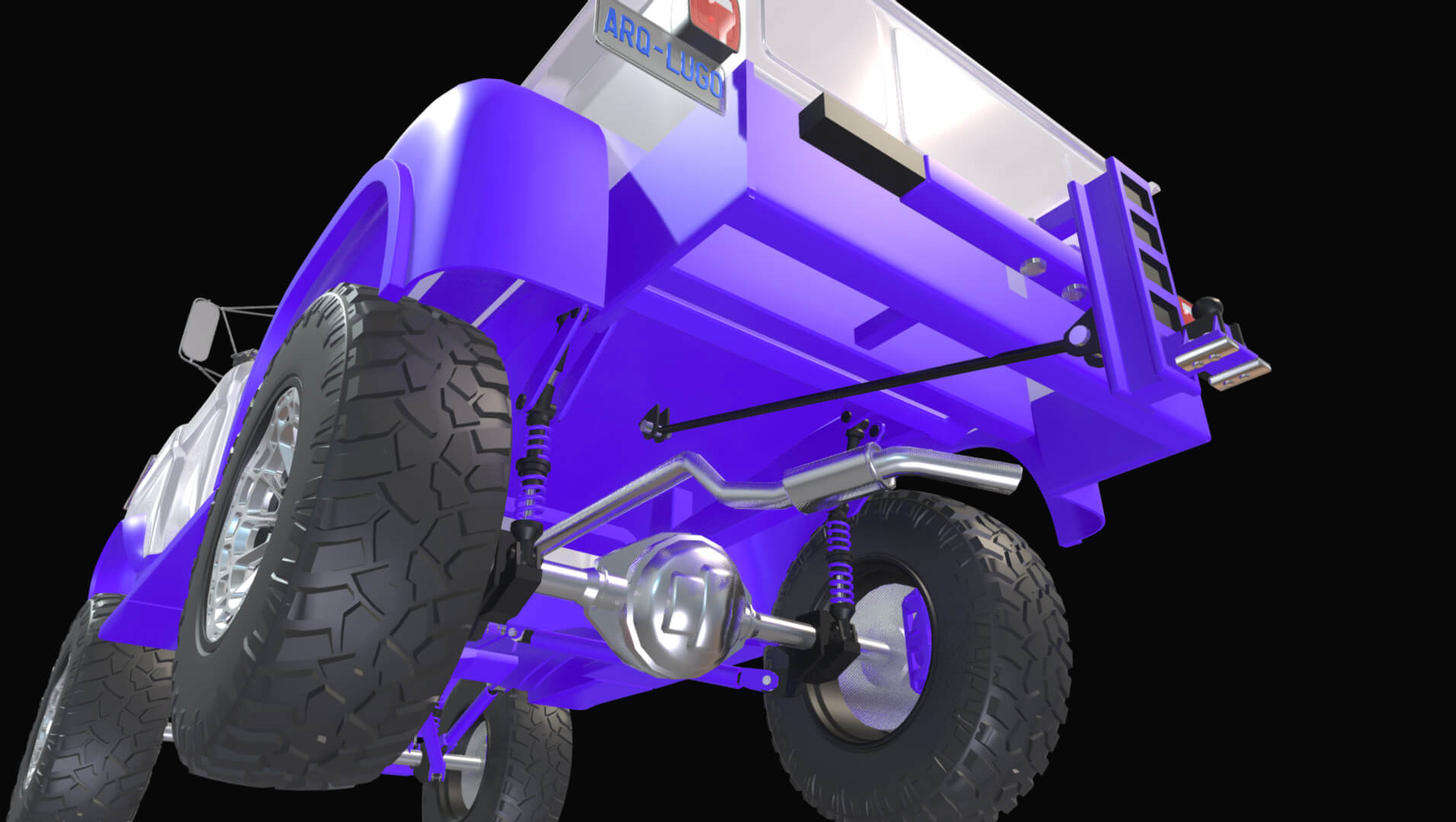 1958 Viking 50 Lifted 4x4 Pickup Truck 3D Model