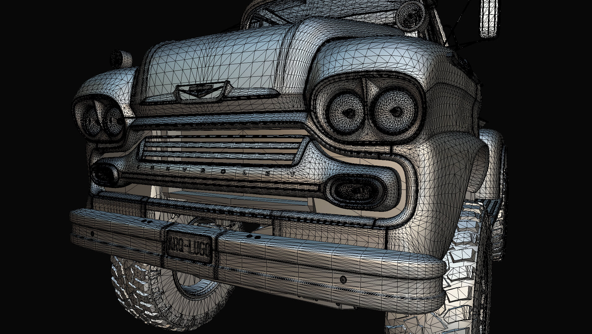 1958 Viking 50 Lifted 4x4 Pickup Truck 3D Model