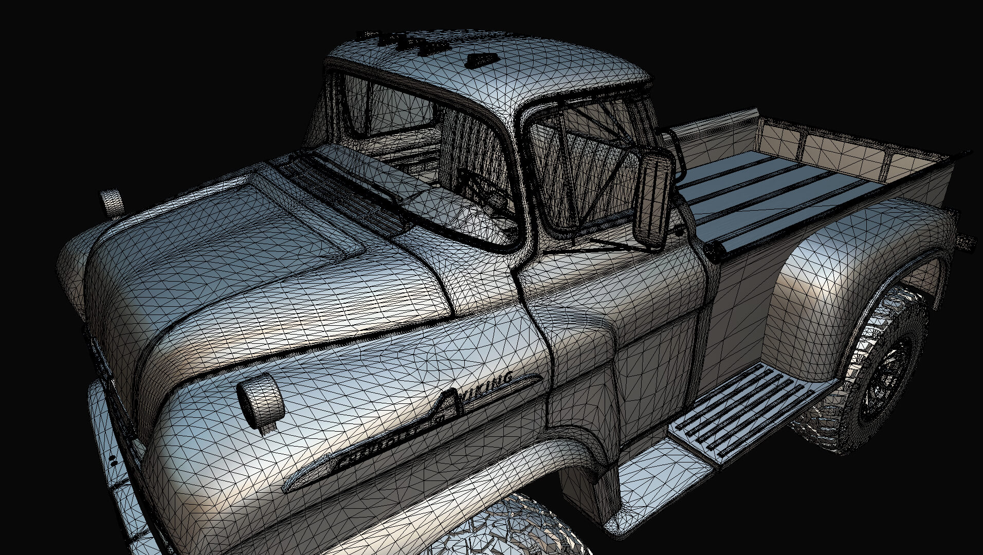 1958 Viking 50 Lifted 4x4 Pickup Truck 3D Model