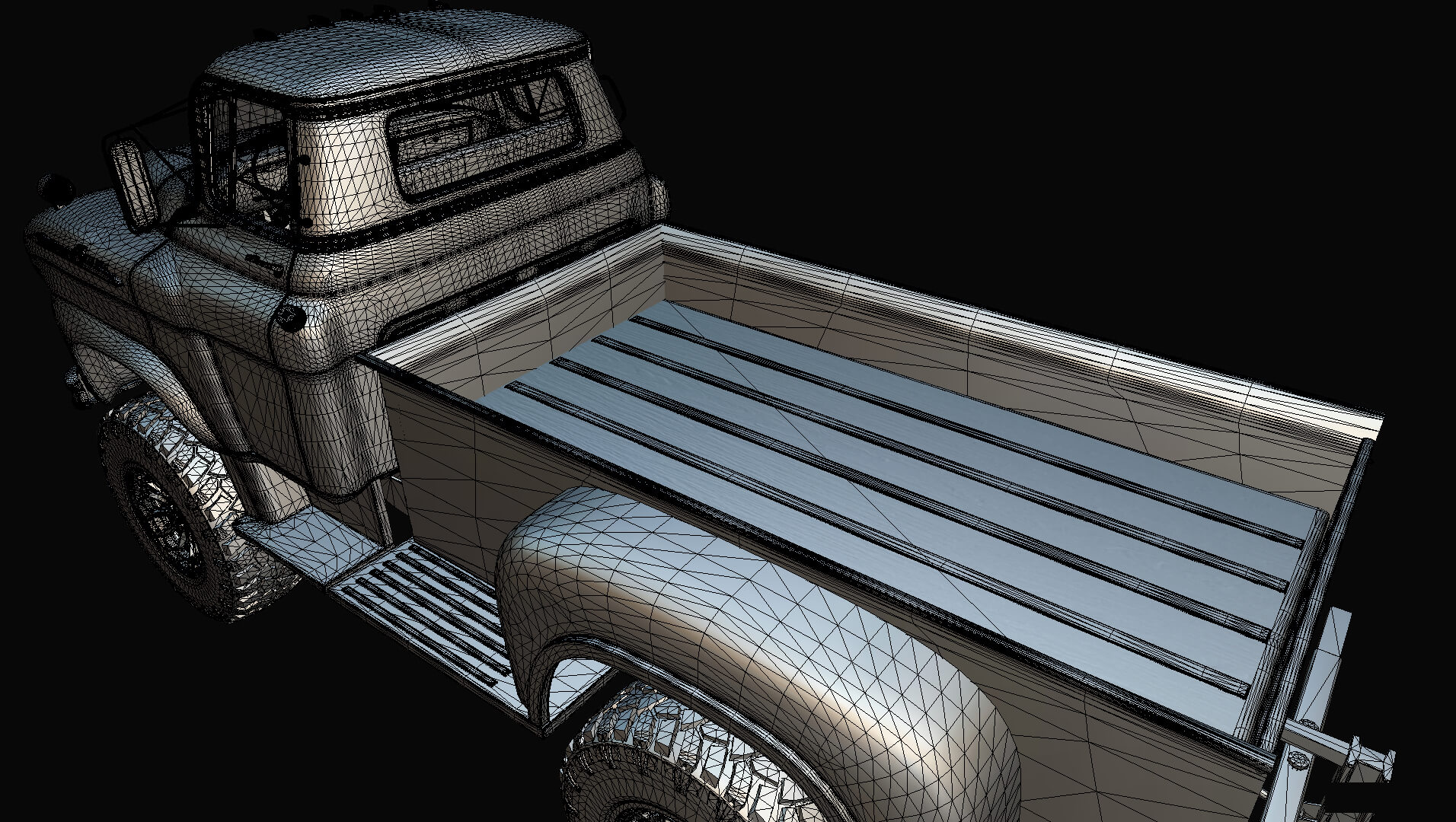 1958 Viking 50 Lifted 4x4 Pickup Truck 3D Model