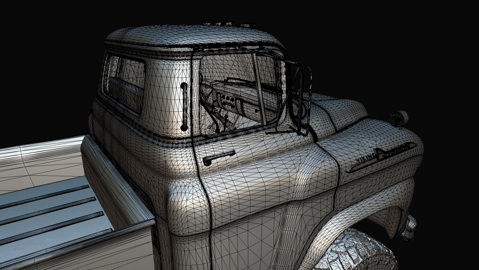 1958 Viking 50 Lifted 4x4 Pickup Truck 3D Model