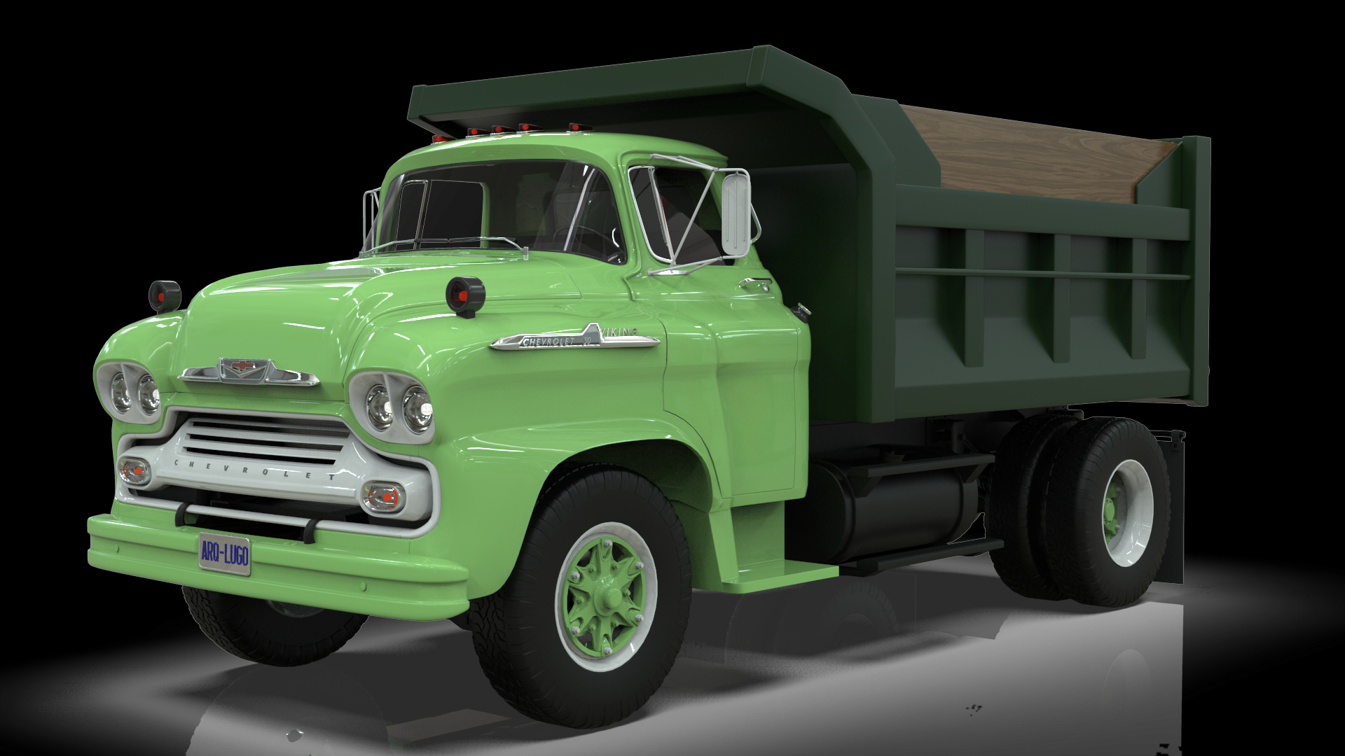 1958 Viking 50 Single Axle Dump Truck 3D Model