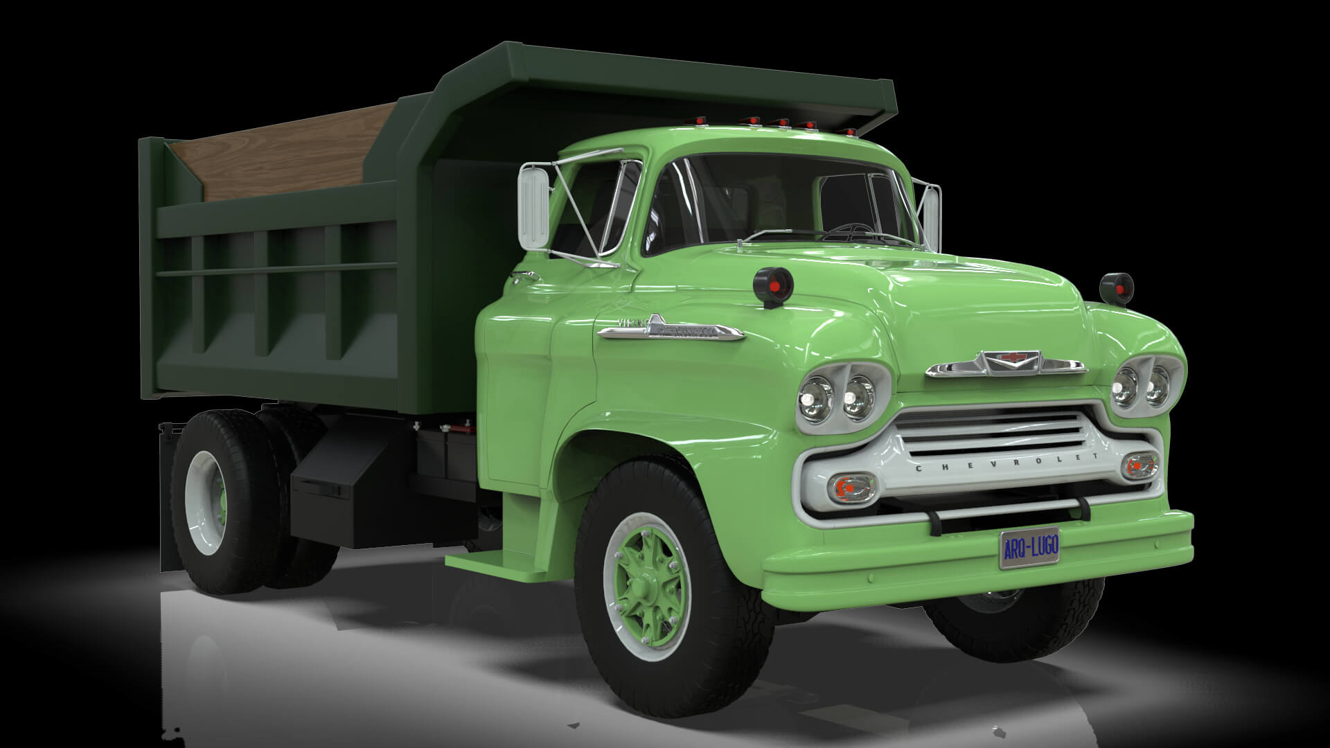 1958 Viking 50 Single Axle Dump Truck 3D Model