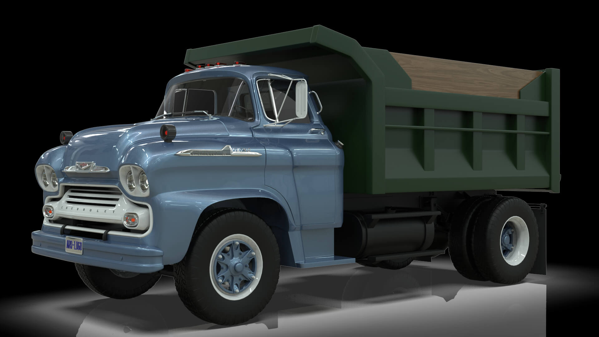 1958 Viking 50 Single Axle Dump Truck 3D Model