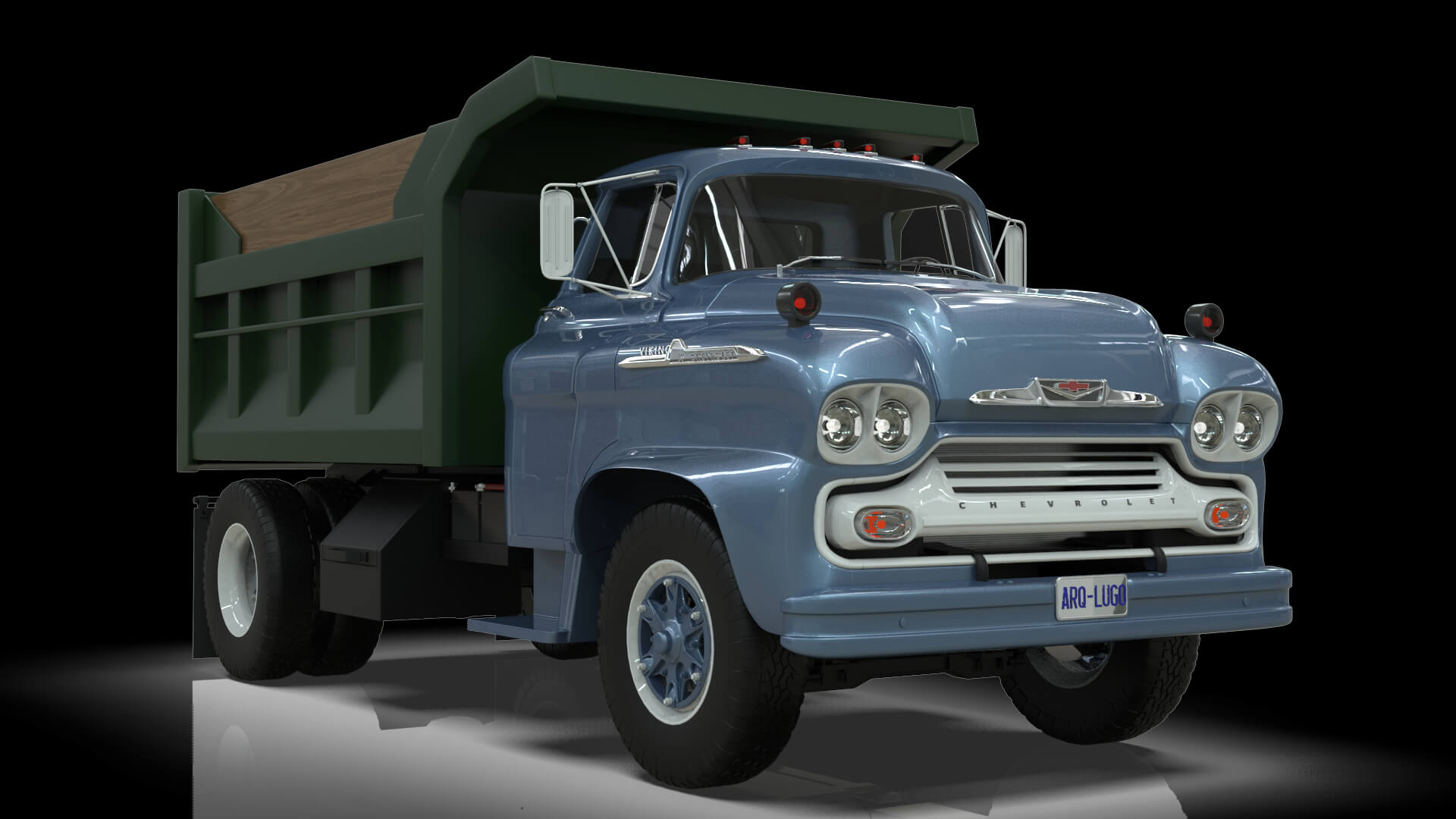1958 Viking 50 Single Axle Dump Truck 3D Model