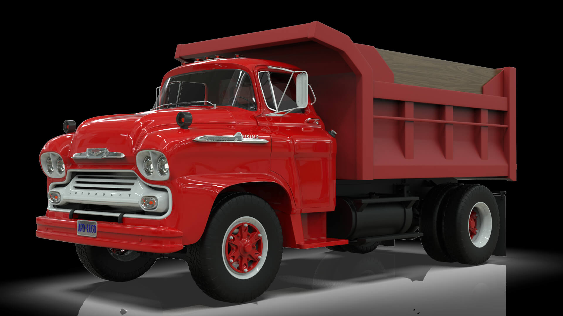 1958 Viking 50 Single Axle Dump Truck 3D Model