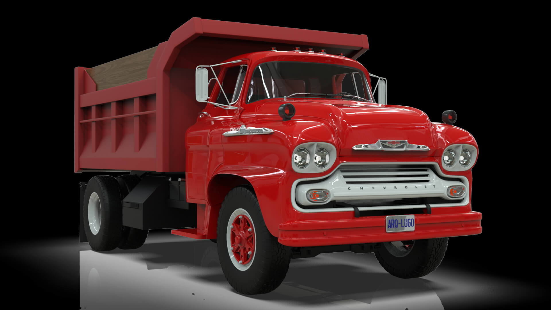 1958 Viking 50 Single Axle Dump Truck 3D Model