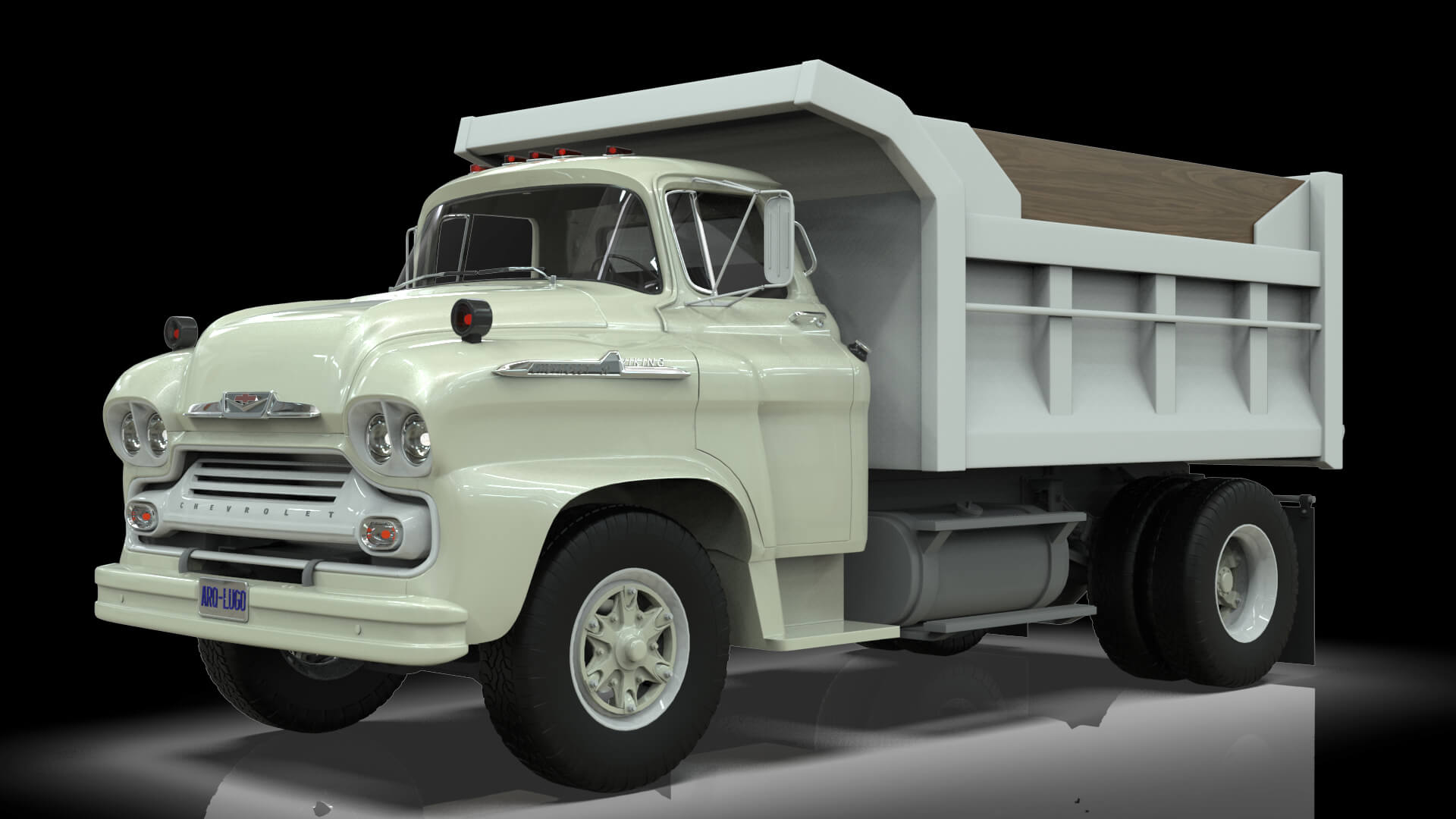 1958 Viking 50 Single Axle Dump Truck 3D Model