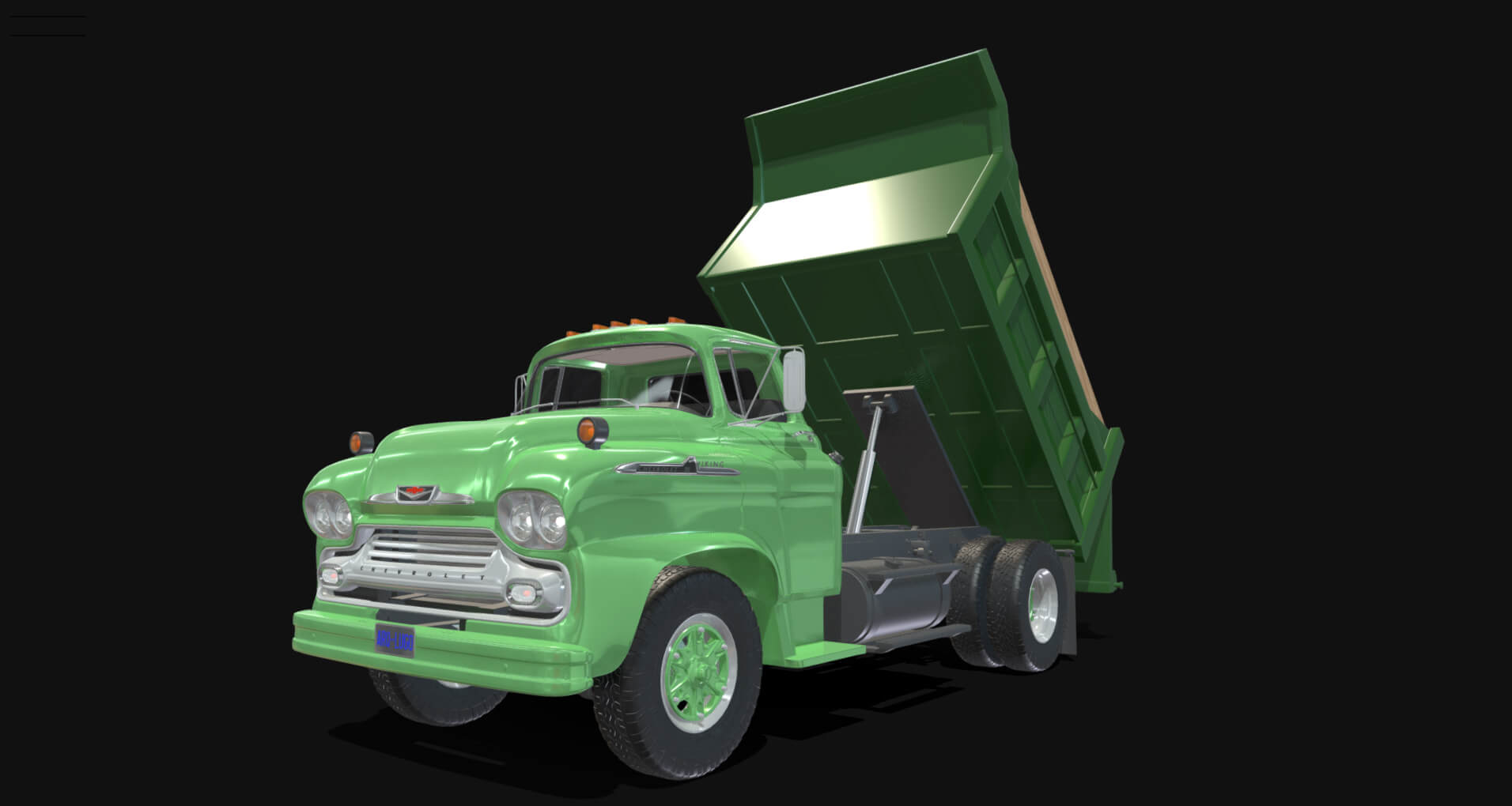 1958 Viking 50 Single Axle Dump Truck 3D Model
