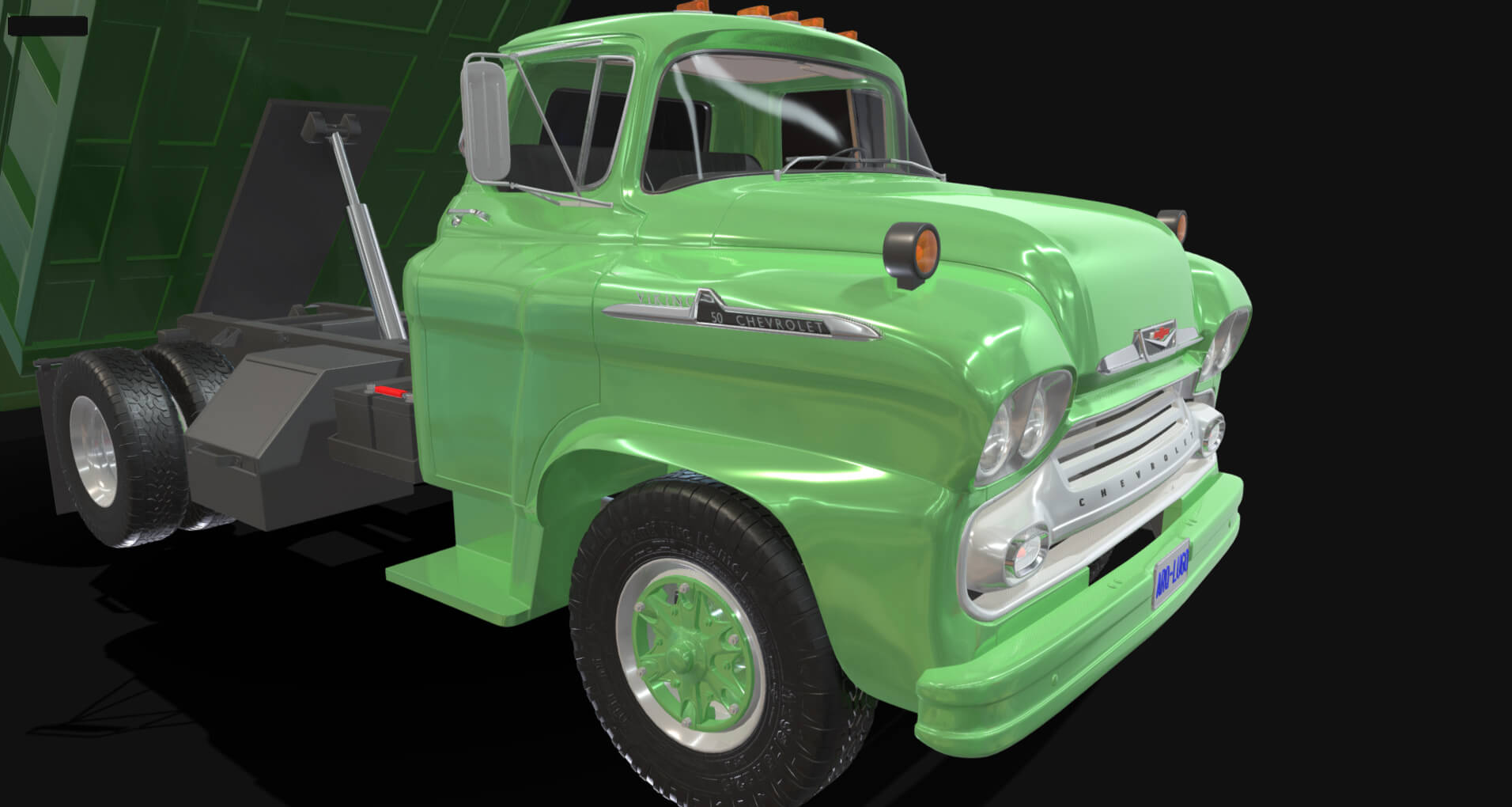 1958 Viking 50 Single Axle Dump Truck 3D Model