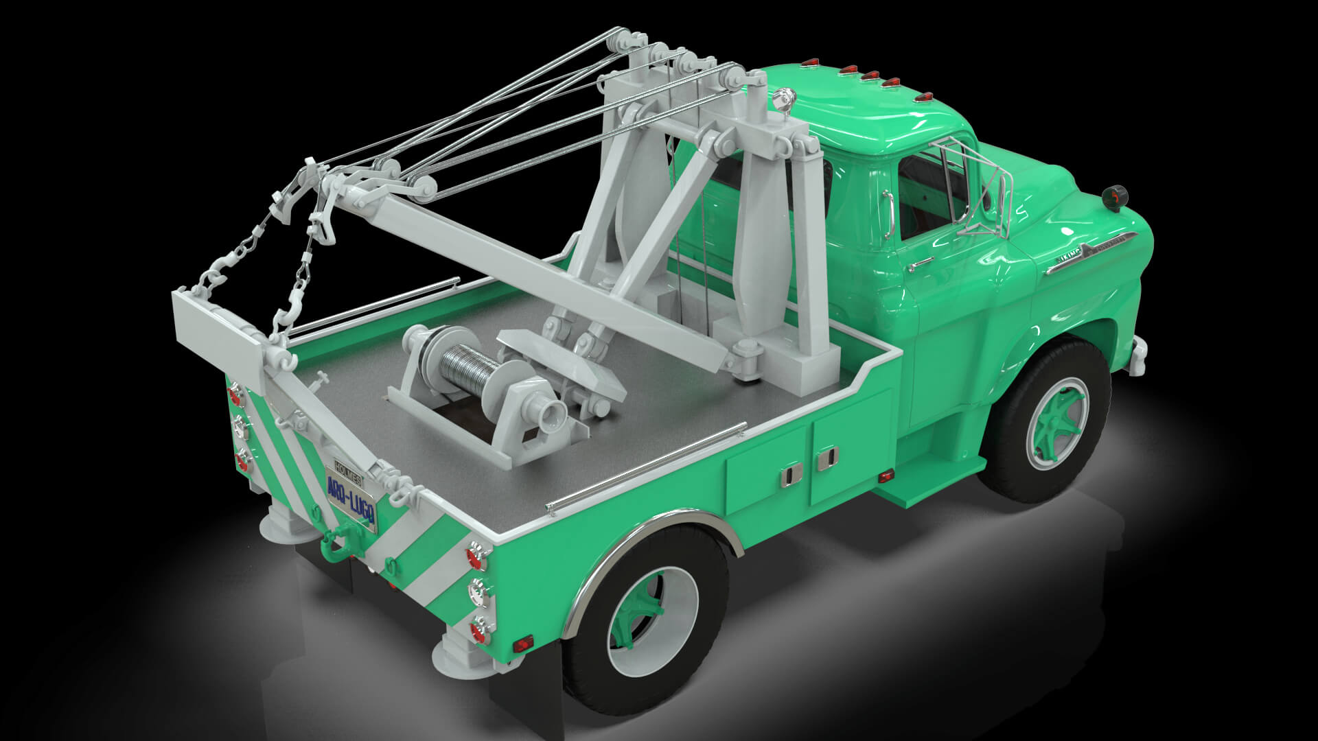1958 Viking 50 Single Axle Wrecker Truck Holmes 750 3D Model