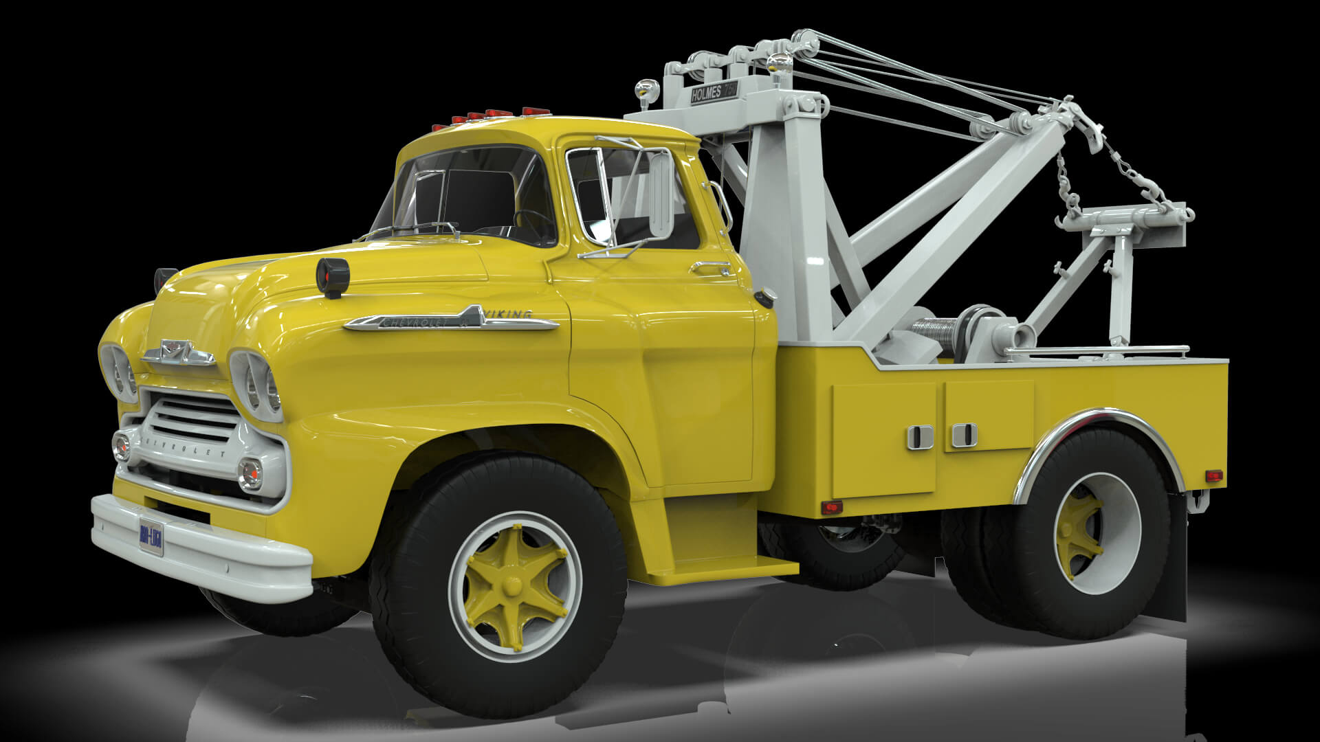 1958 Viking 50 Single Axle Wrecker Truck Holmes 750 3D Model