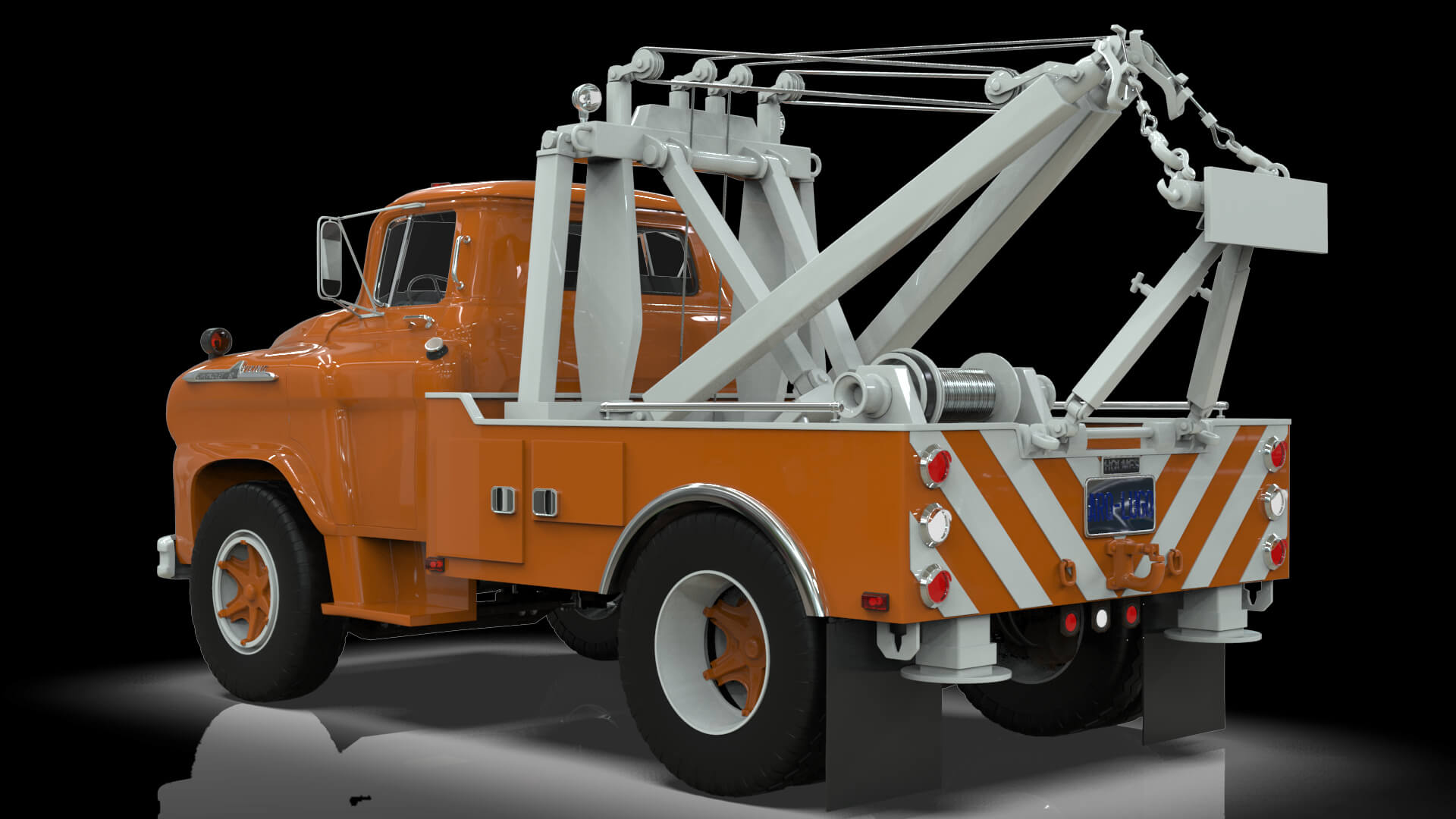 1958 Viking 50 Single Axle Wrecker Truck Holmes 750 3D Model