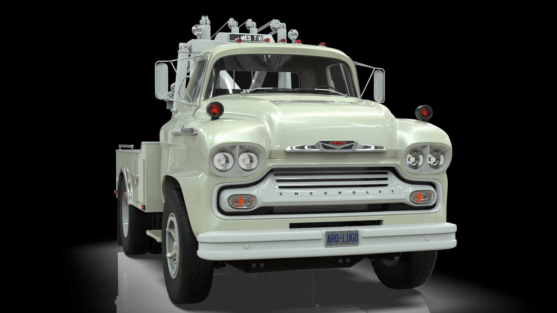 1958 Viking 50 Single Axle Wrecker Truck Holmes 750 3D Model