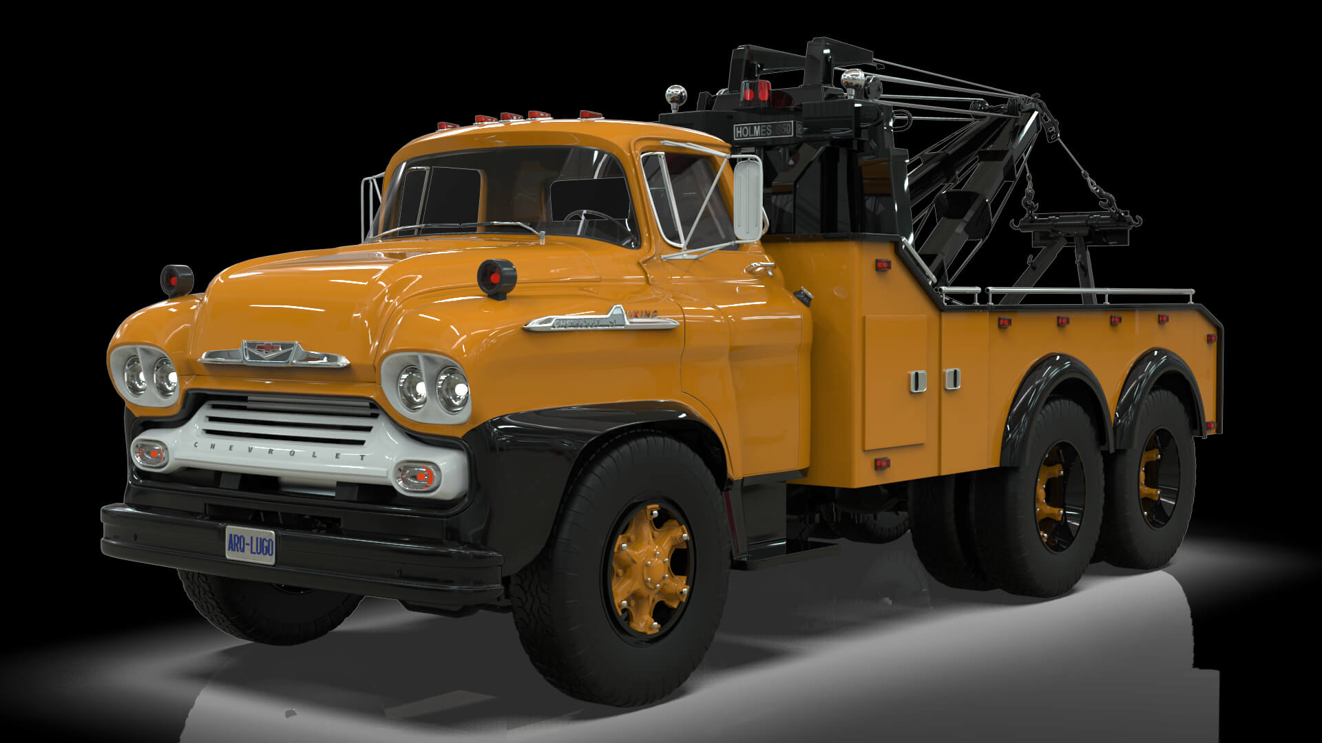 1958 Viking 50 Tandem Axle Wrecker Truck Holmes 850 3D Model