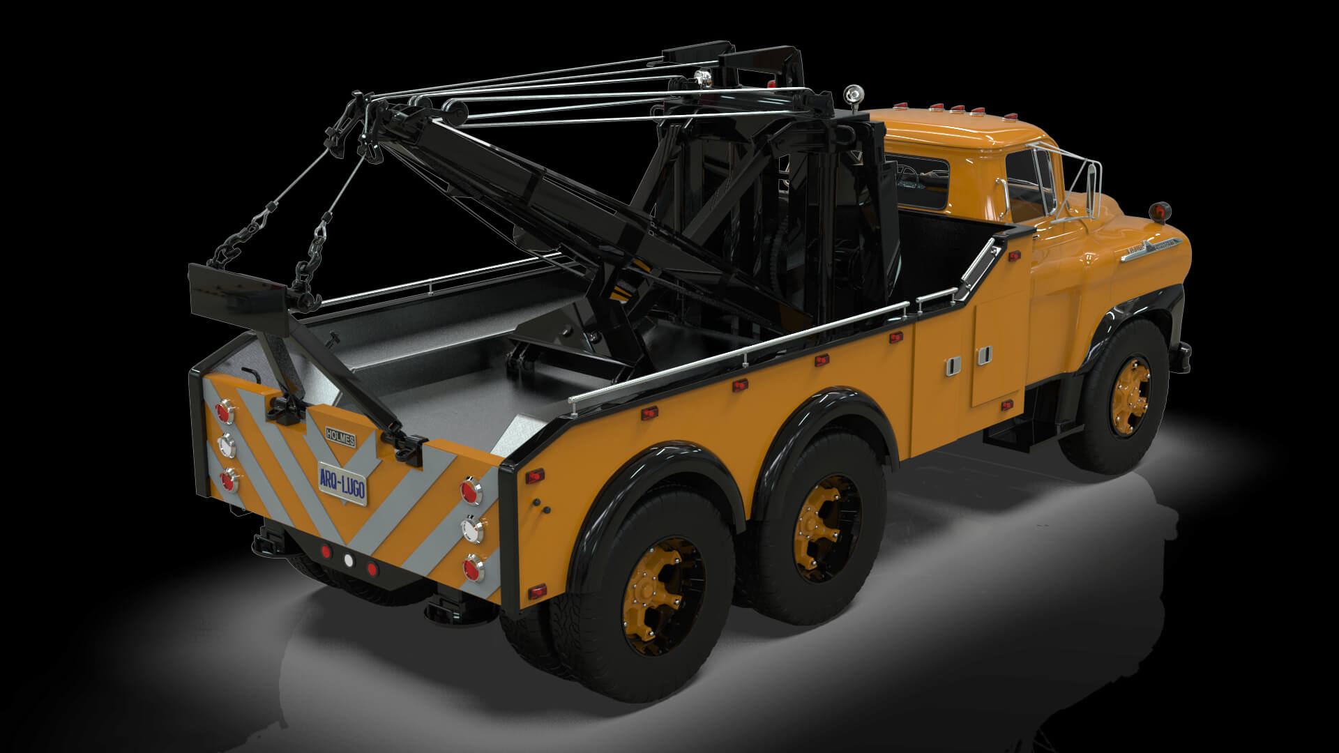 1958 Viking 50 Tandem Axle Wrecker Truck Holmes 850 3D Model