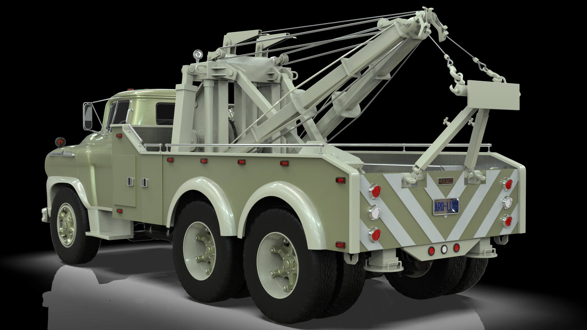 1958 Viking 50 Tandem Axle Wrecker Truck Holmes 850 3D Model