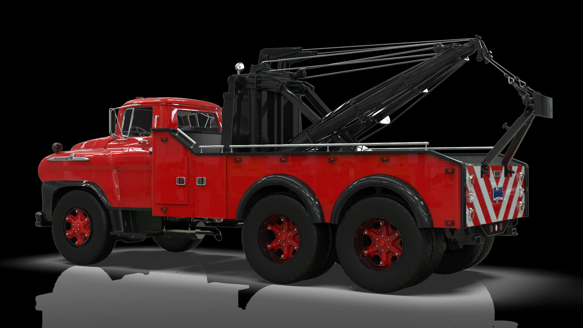 1958 Viking 50 Tandem Axle Wrecker Truck Holmes 850 3D Model