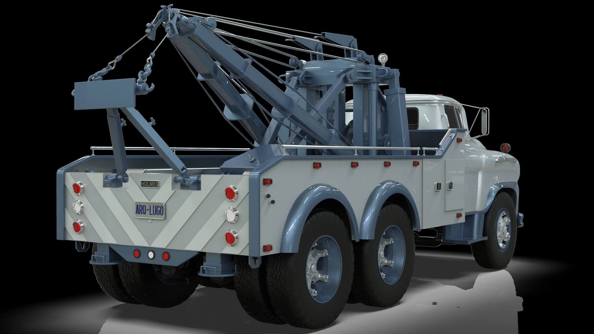 1958 Viking 50 Tandem Axle Wrecker Truck Holmes 850 3D Model