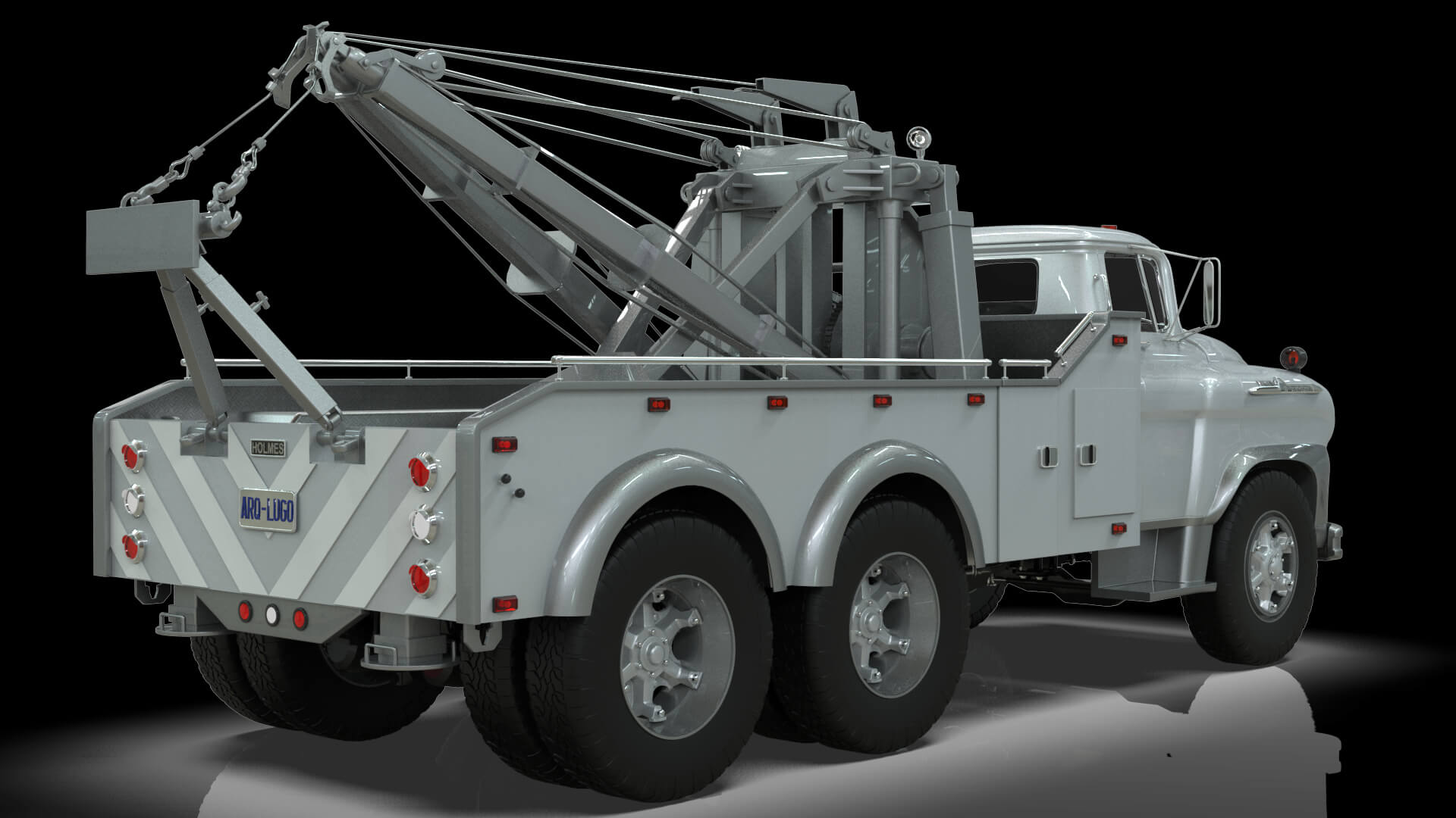 1958 Viking 50 Tandem Axle Wrecker Truck Holmes 850 3D Model