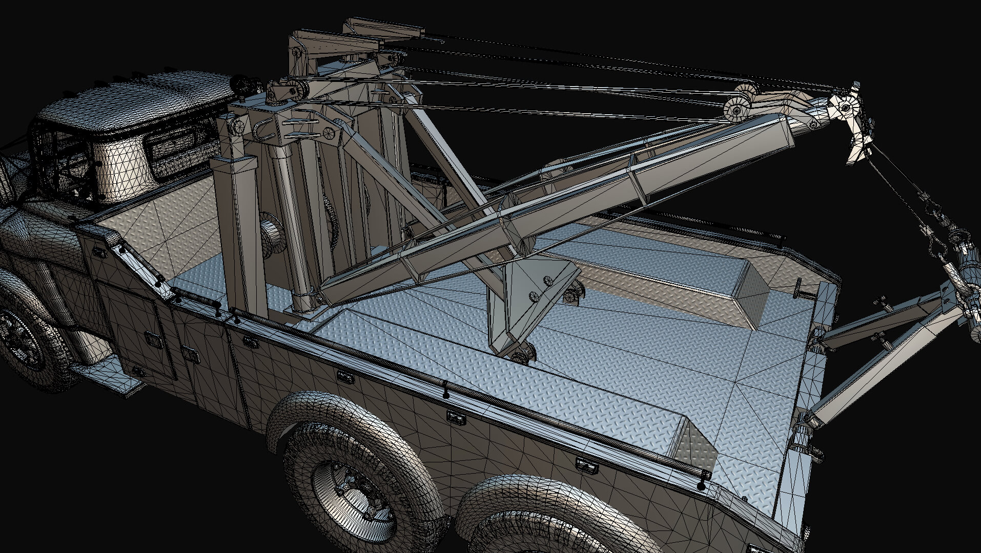 1958 Viking 50 Tandem Axle Wrecker Truck Holmes 850 3D Model