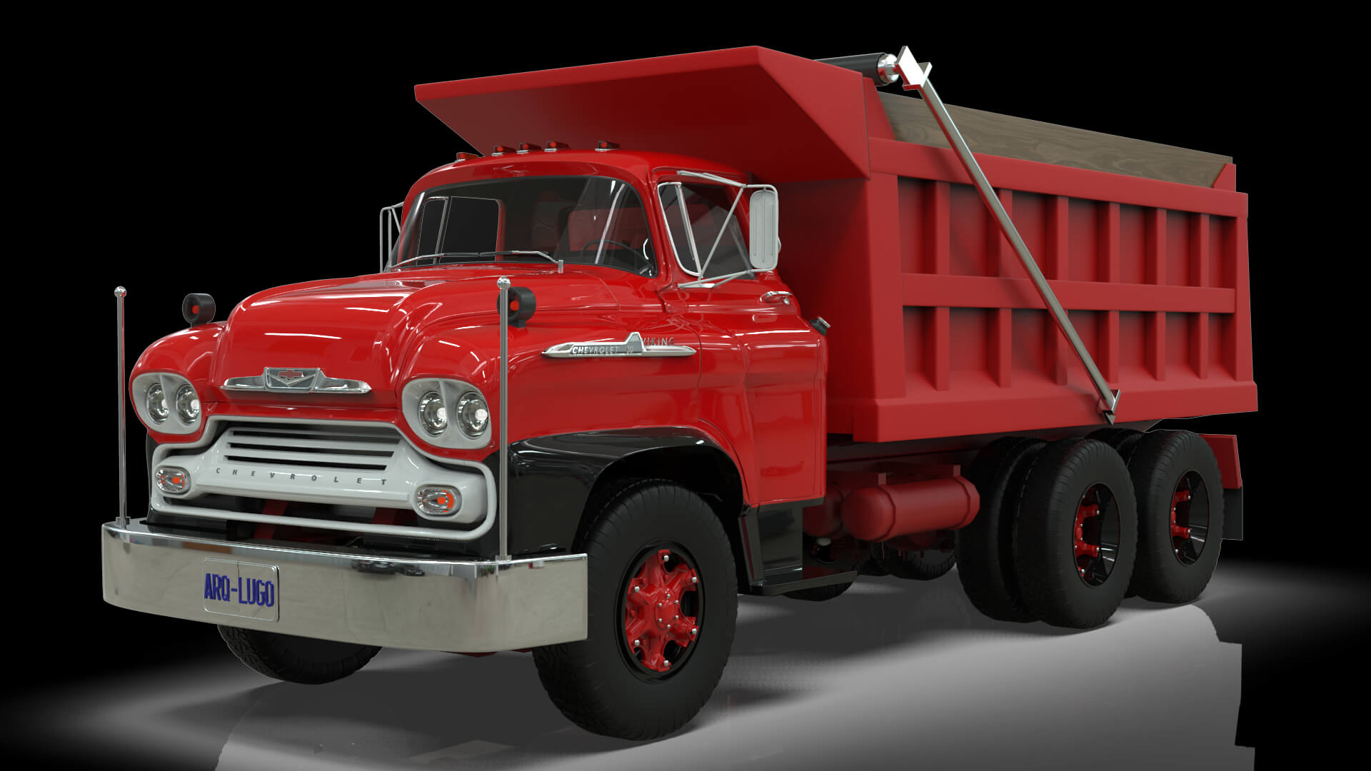 1958 Viking 50 Tandem Dump Truck 3D Model