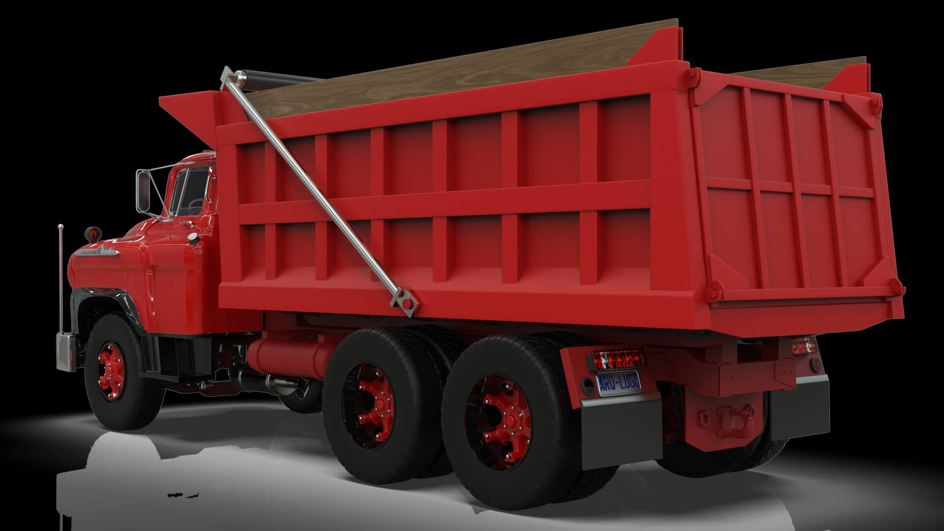 1958 Viking 50 Tandem Dump Truck 3D Model
