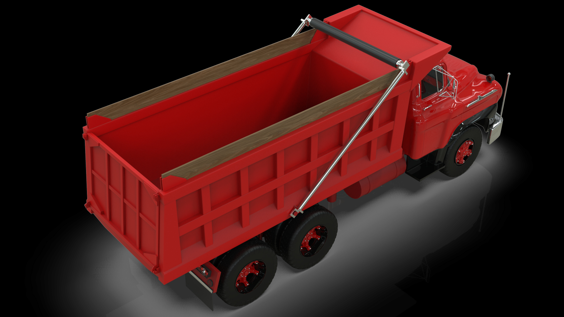 1958 Viking 50 Tandem Dump Truck 3D Model