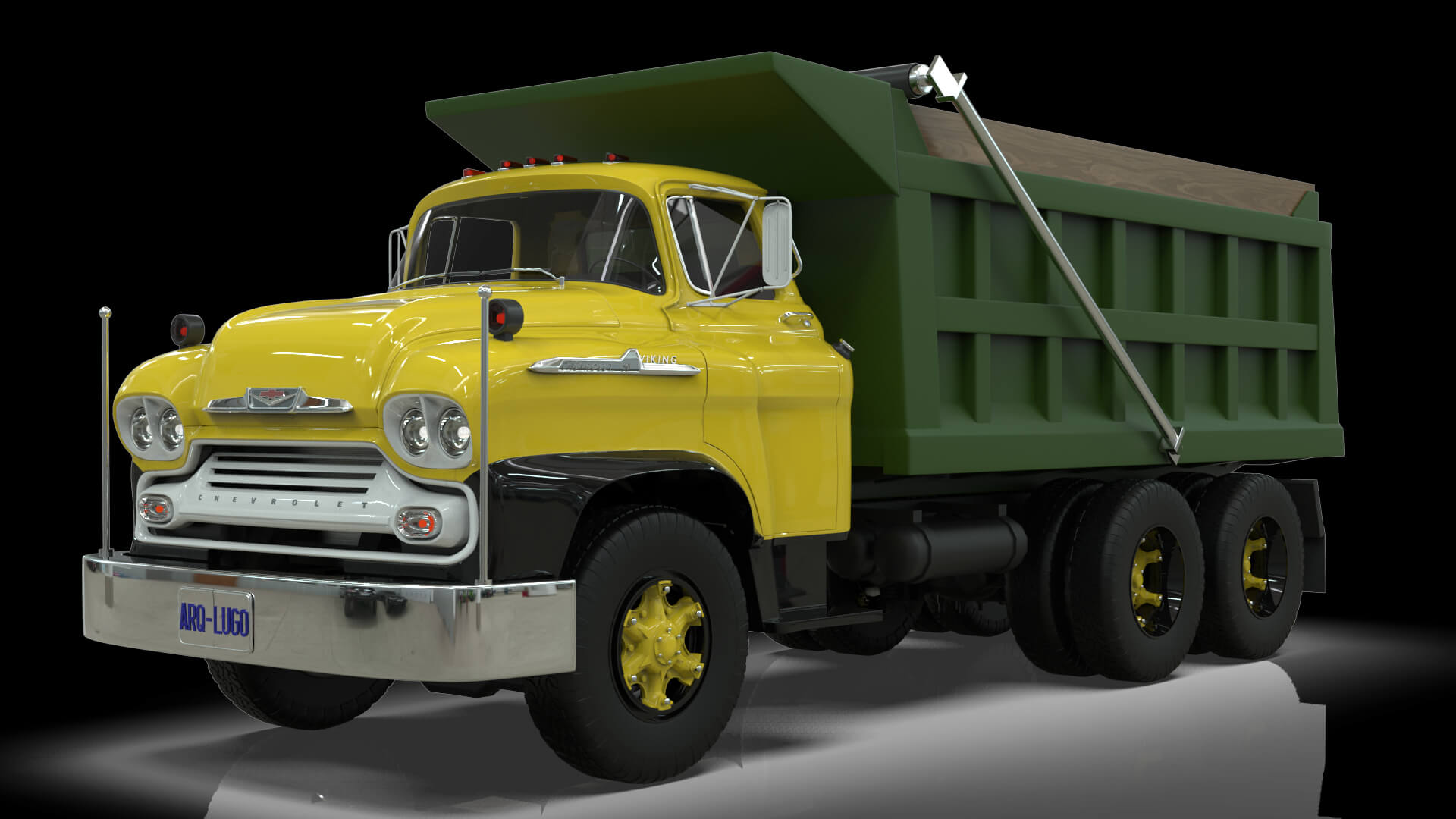 1958 Viking 50 Tandem Dump Truck 3D Model