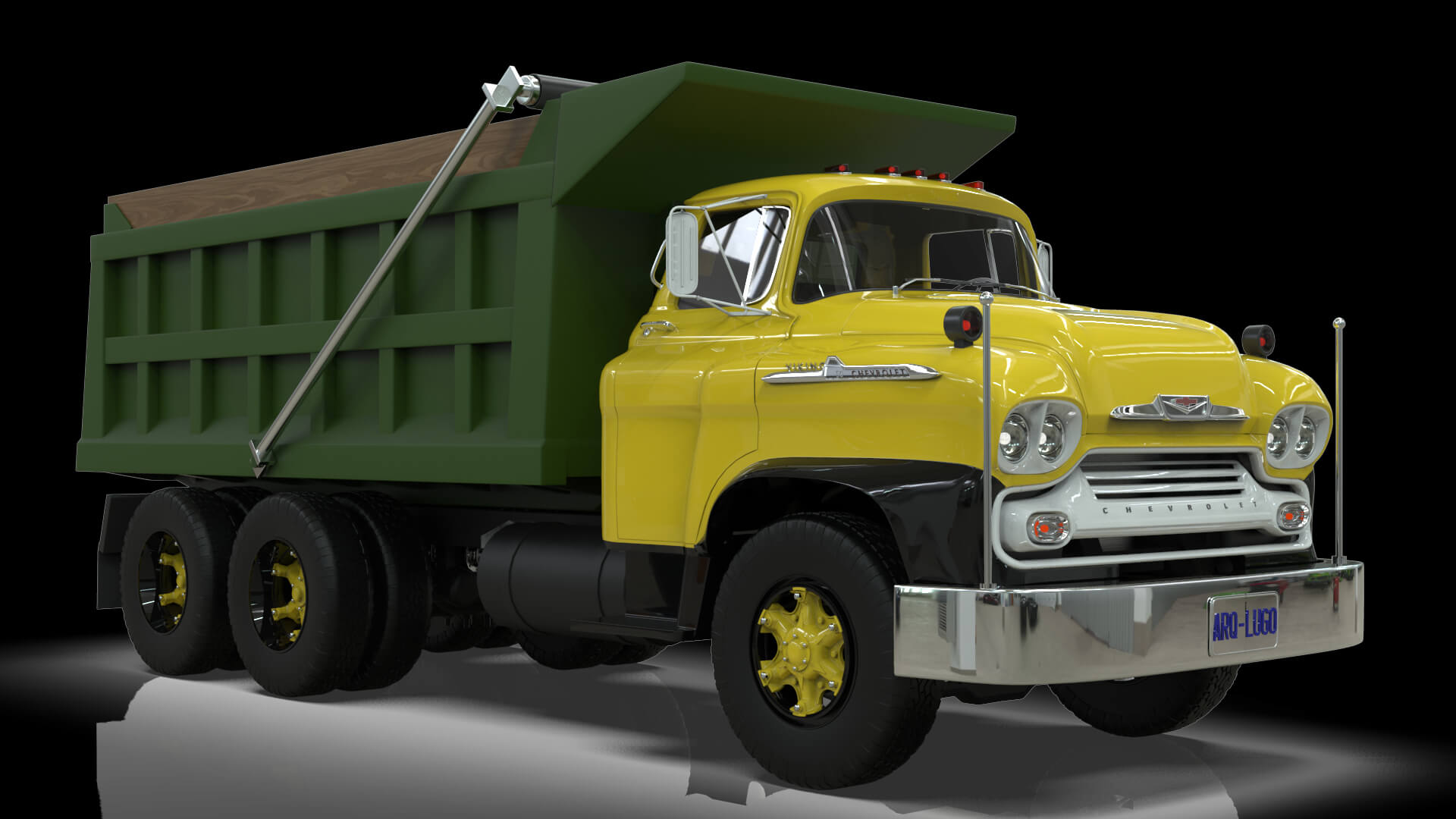 1958 Viking 50 Tandem Dump Truck 3D Model