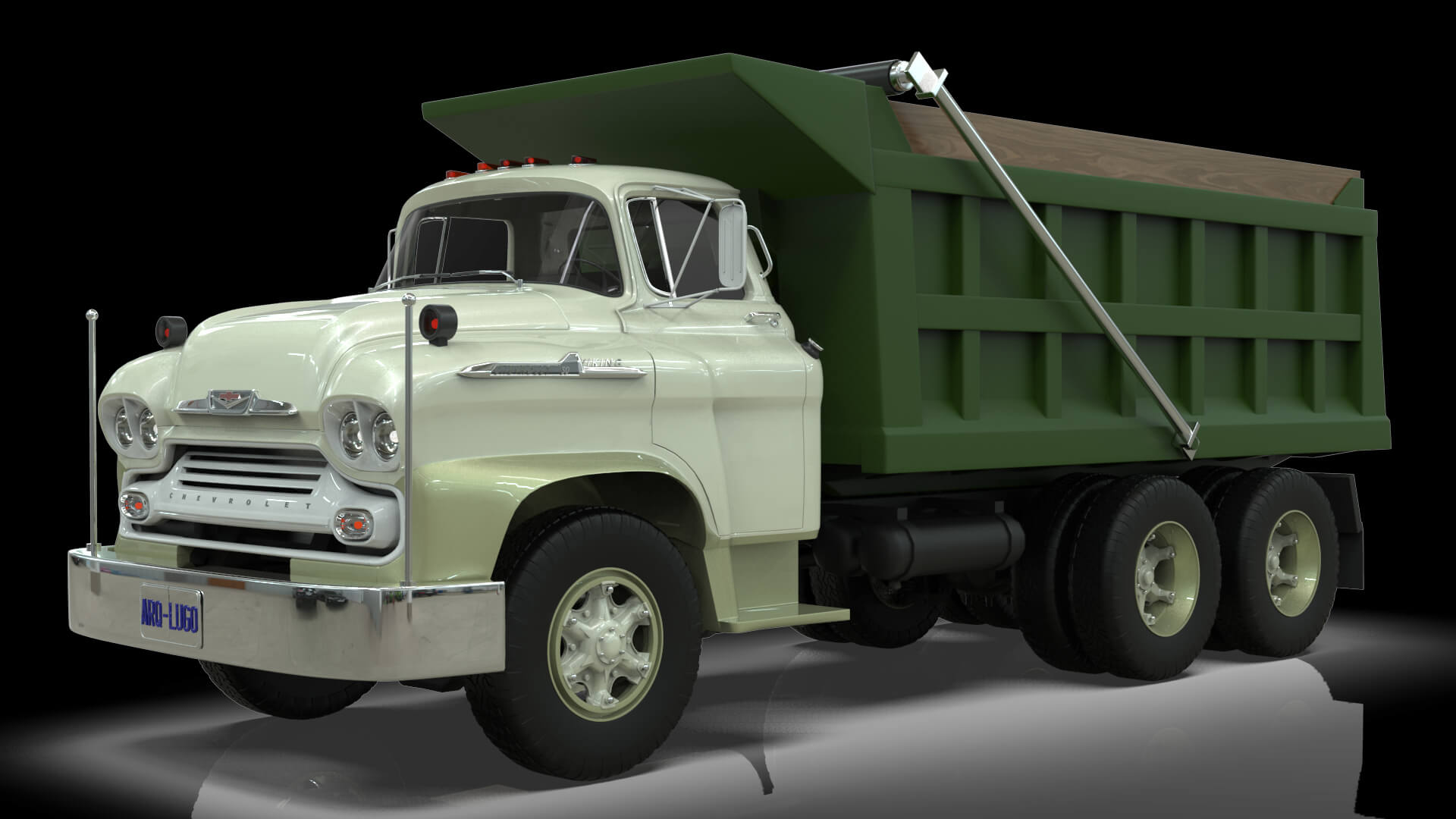 1958 Viking 50 Tandem Dump Truck 3D Model