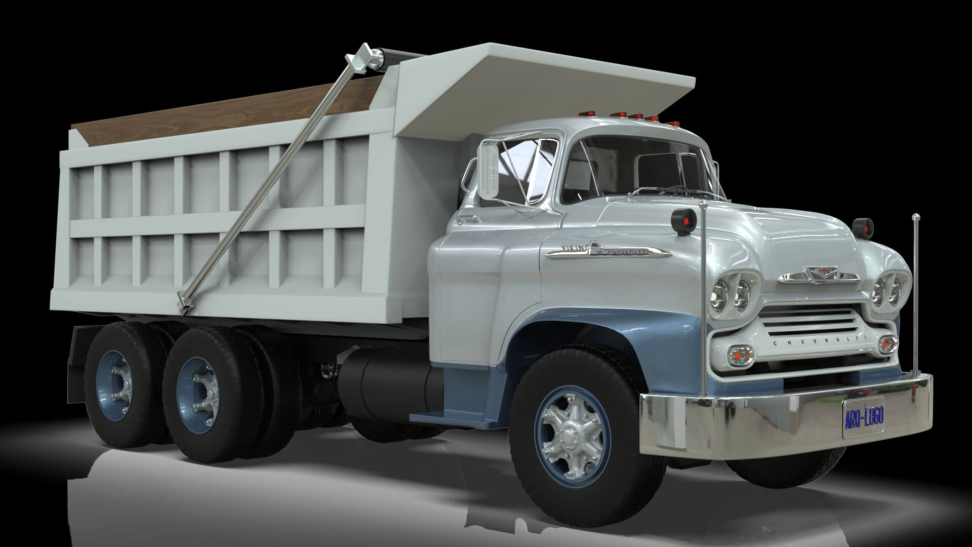 1958 Viking 50 Tandem Dump Truck 3D Model