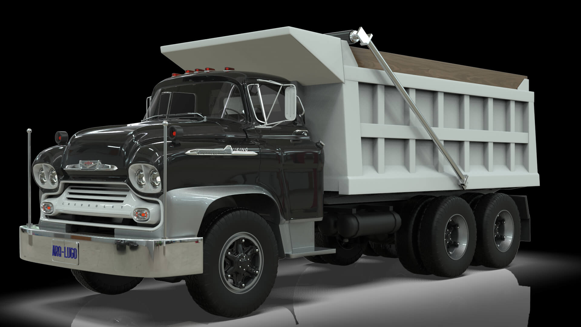 1958 Viking 50 Tandem Dump Truck 3D Model