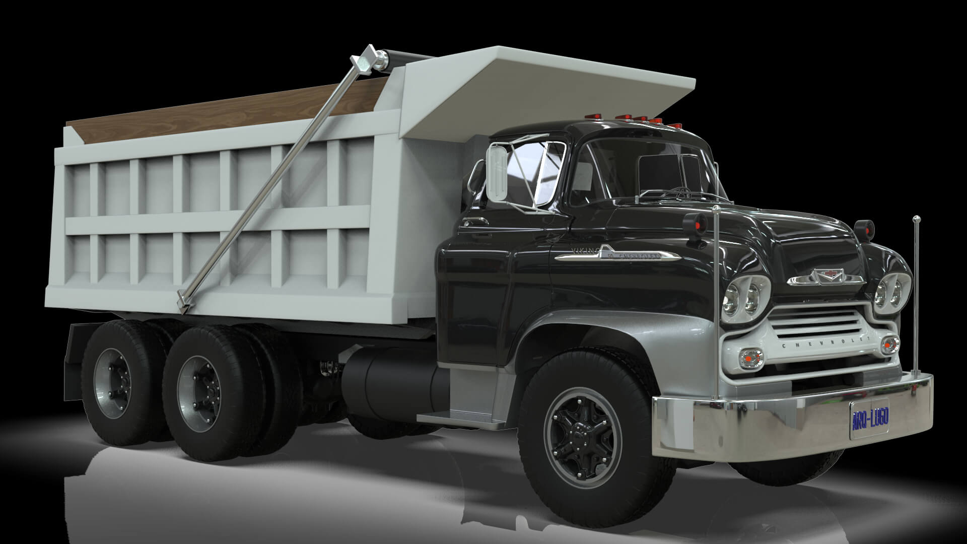 1958 Viking 50 Tandem Dump Truck 3D Model