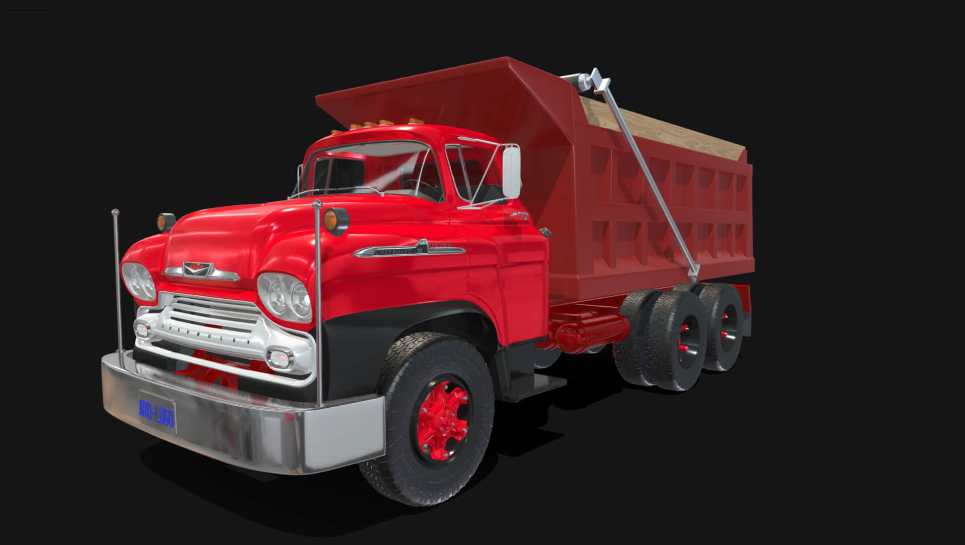 1958 Viking 50 Tandem Dump Truck 3D Model