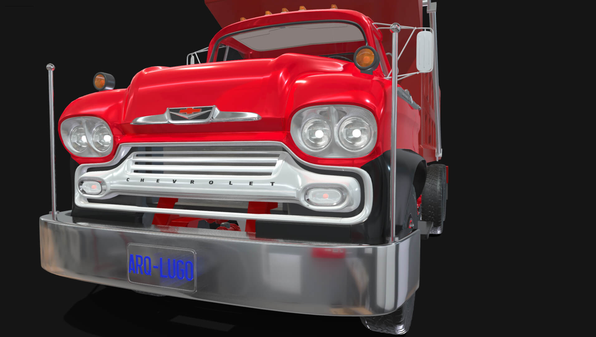 1958 Viking 50 Tandem Dump Truck 3D Model