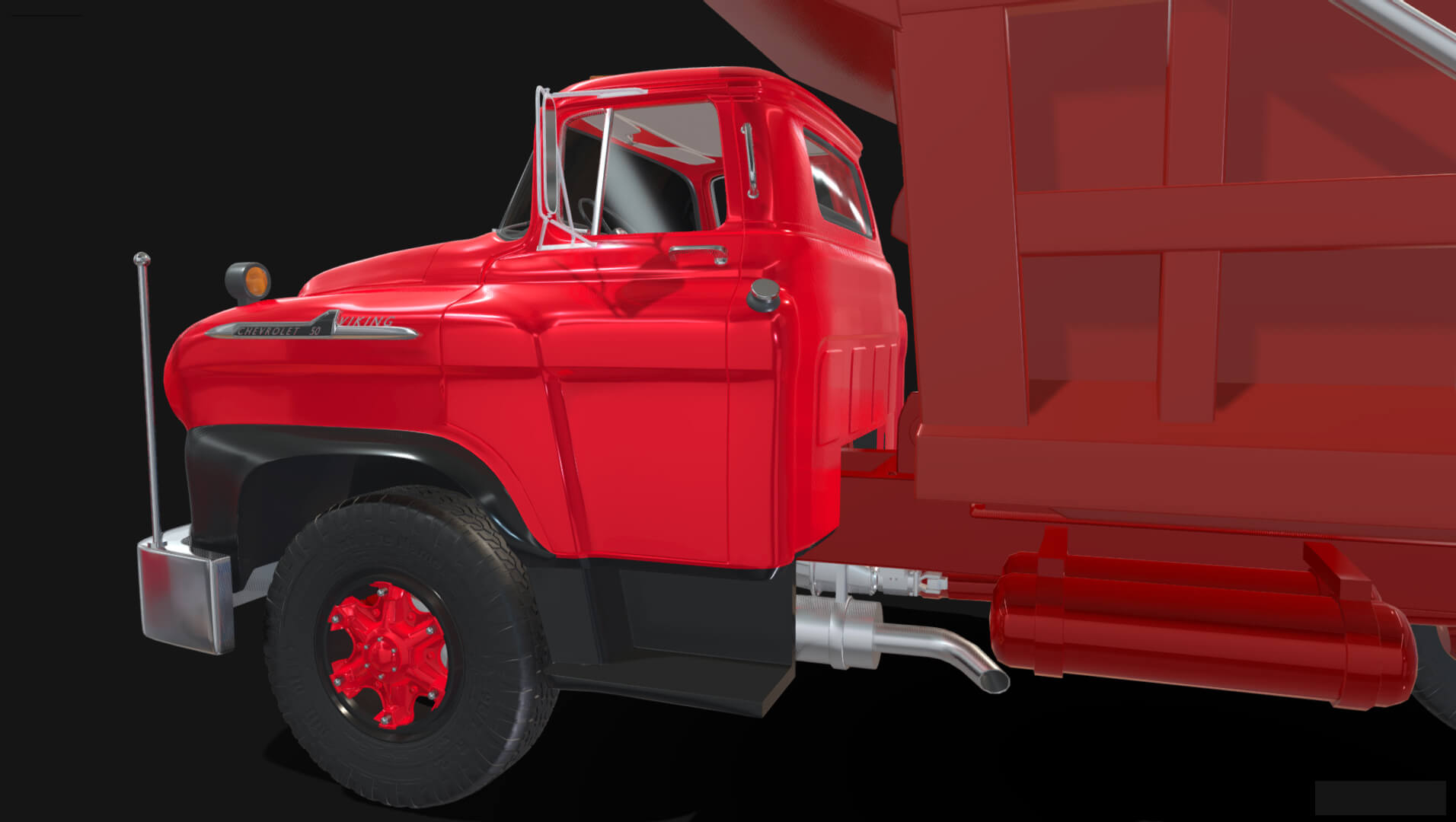 1958 Viking 50 Tandem Dump Truck 3D Model