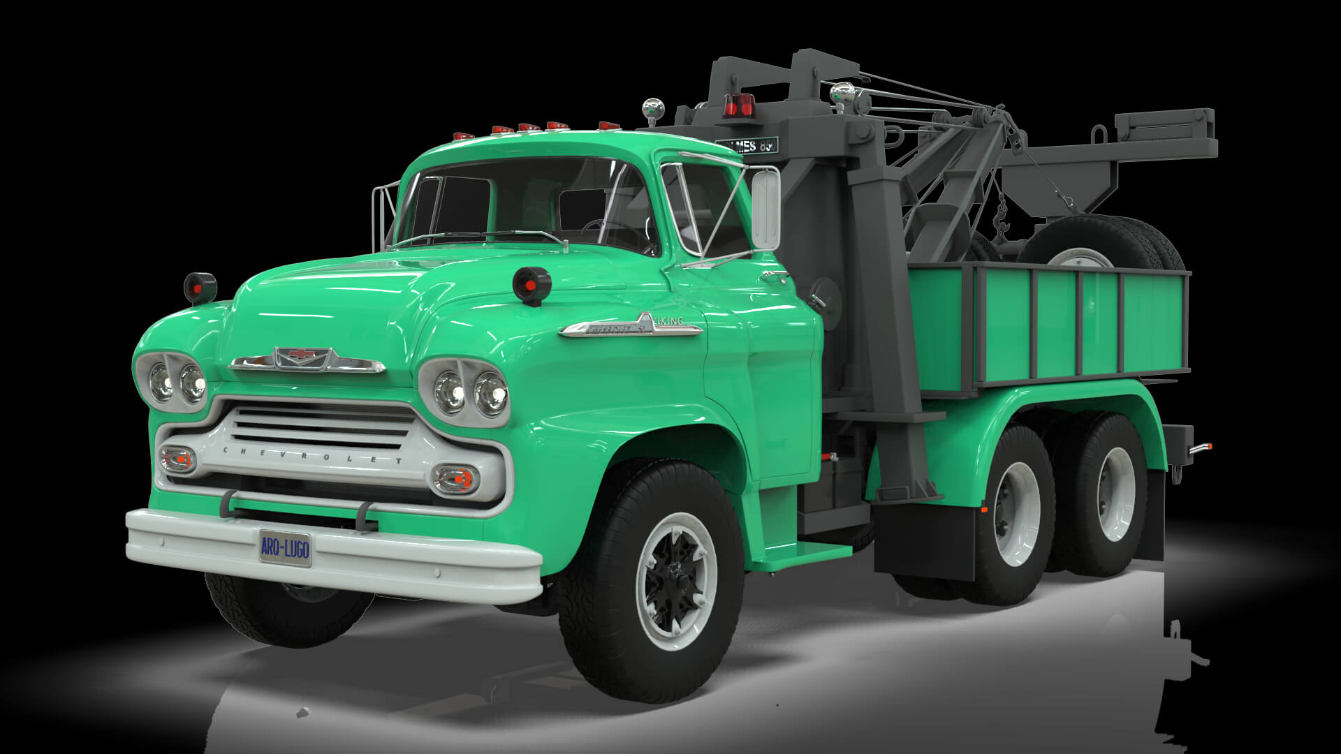 1958 Viking 50 Wrecker Tow Truck 3D Model