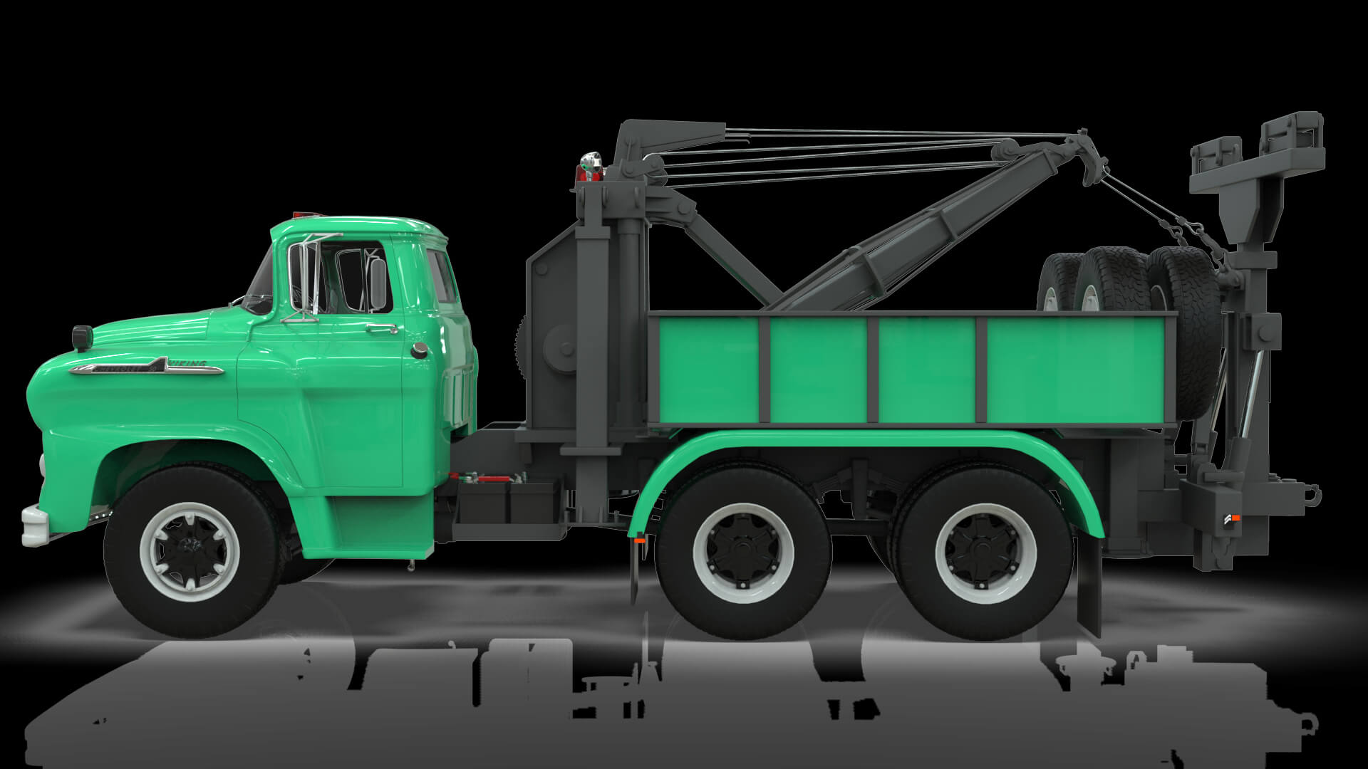 1958 Viking 50 Wrecker Tow Truck 3D Model