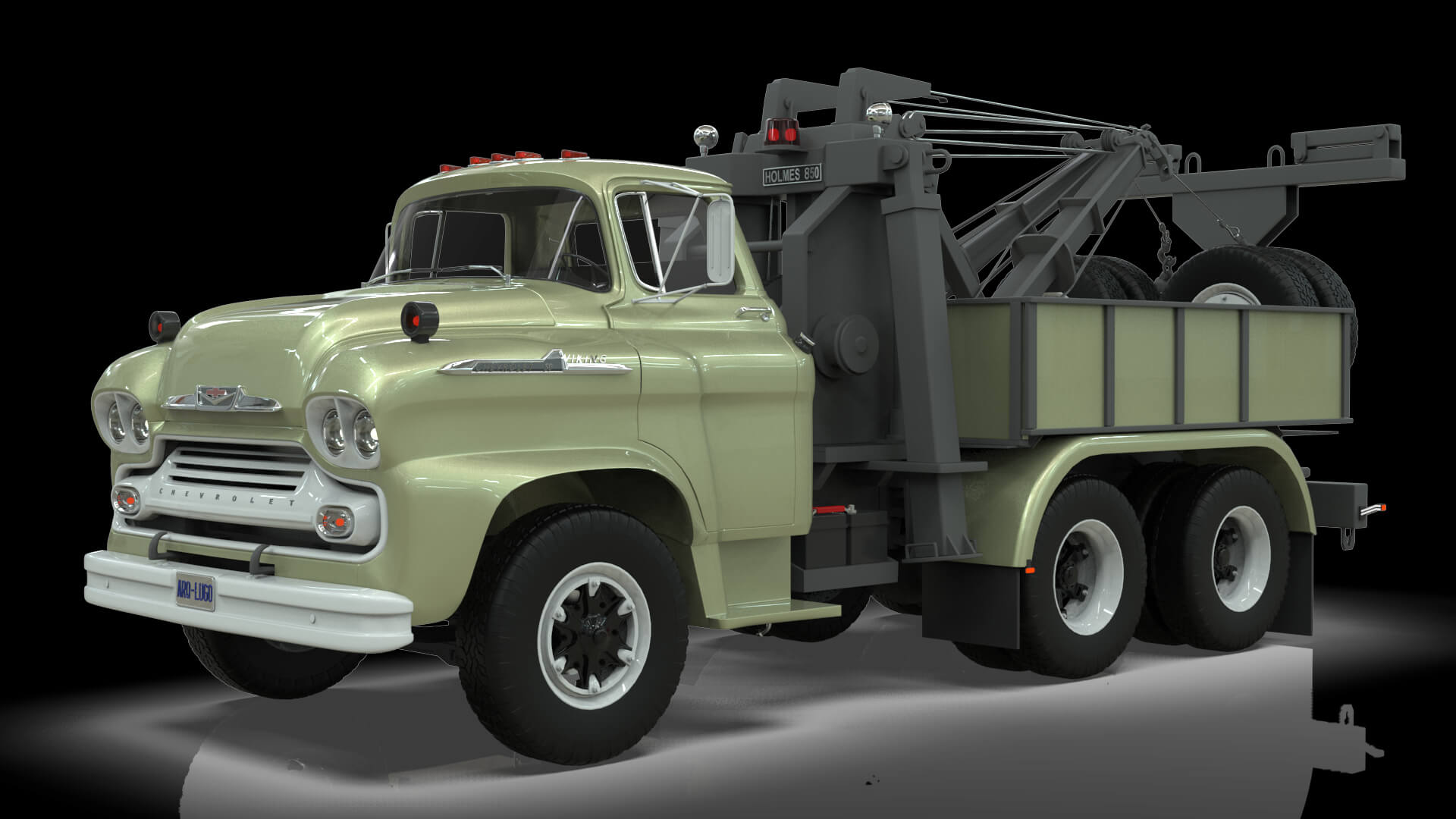 1958 Viking 50 Wrecker Tow Truck 3D Model